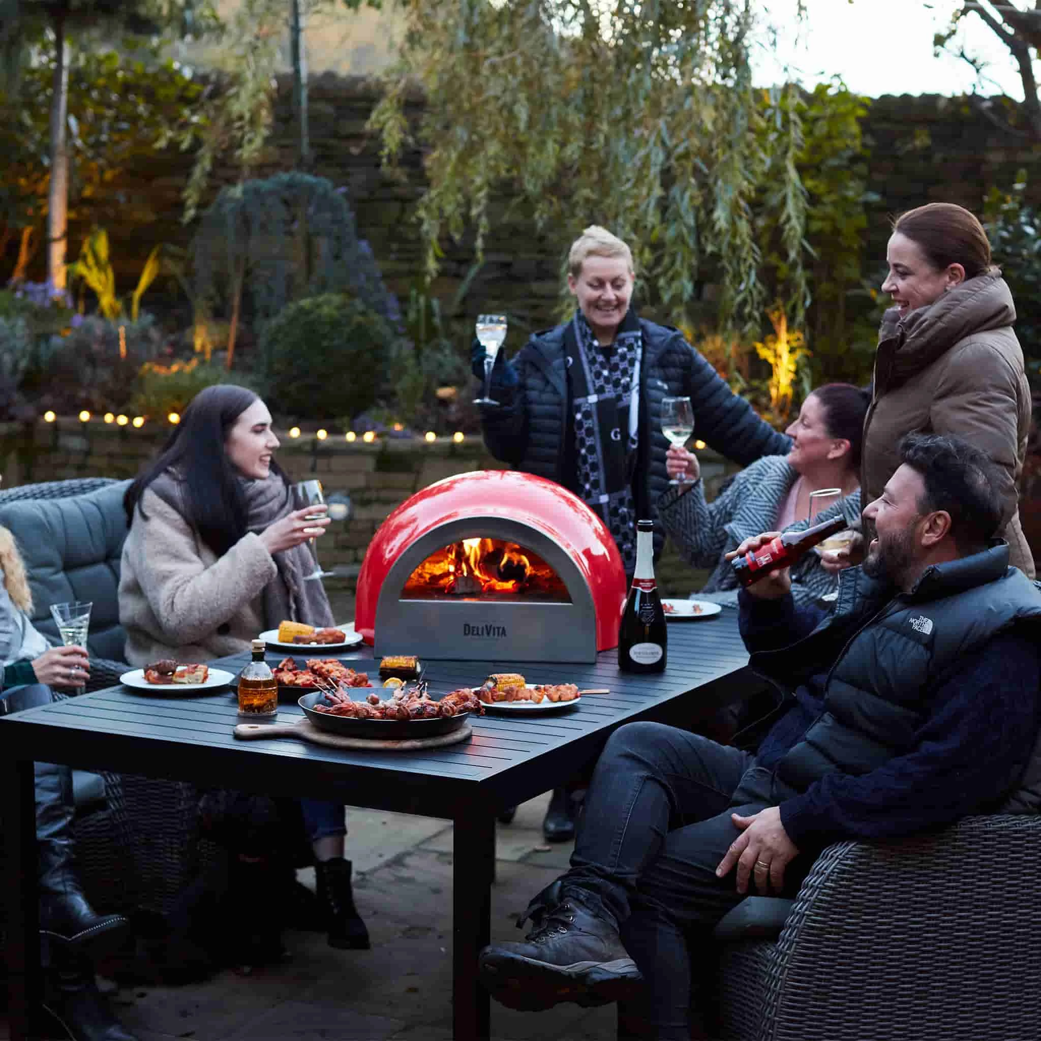 DeliVita Wood Fired Pizza Oven Chilly Red 8 DeliVita Wood Fired Pizza Oven Chilly Red