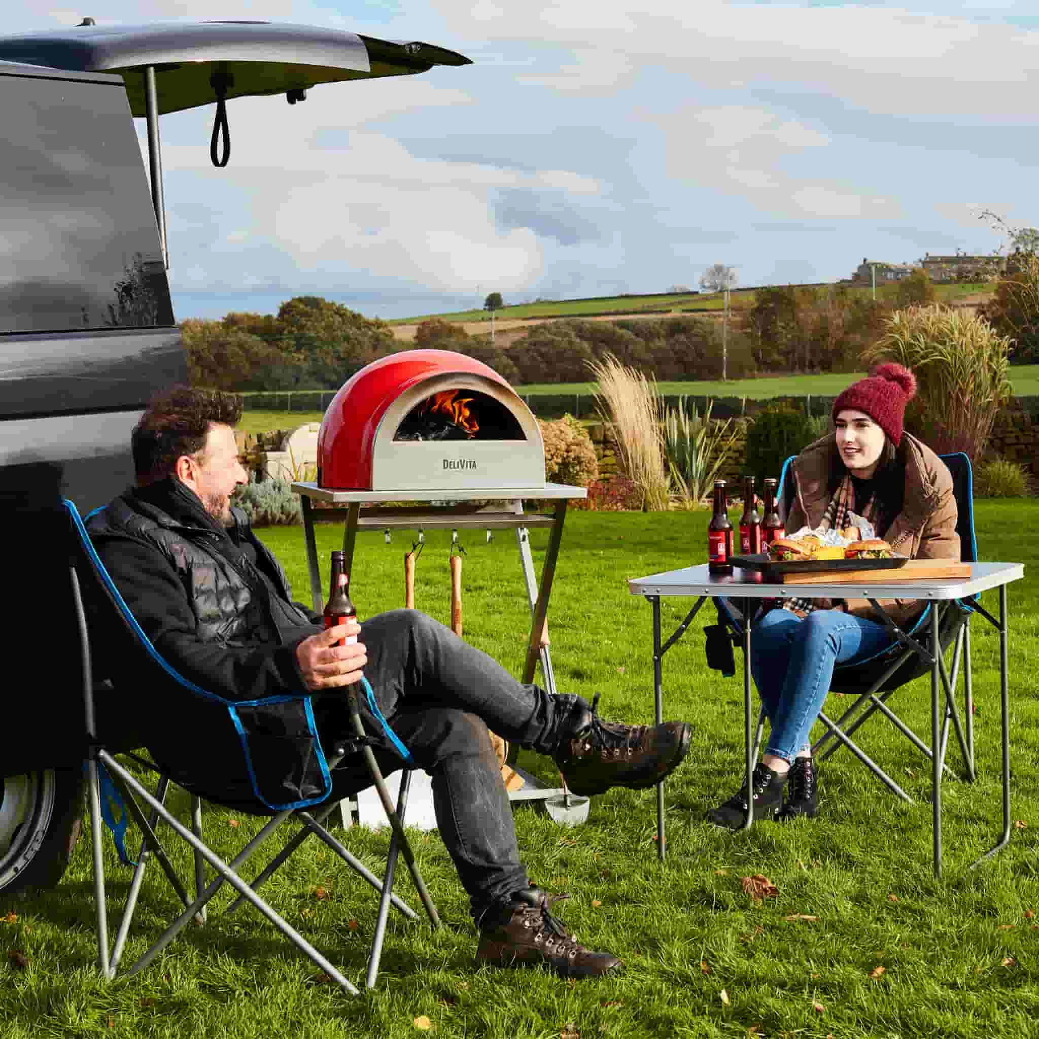 DeliVita Wood Fired Pizza Oven Chilly Red 7 DeliVita Wood Fired Pizza Oven Chilly Red