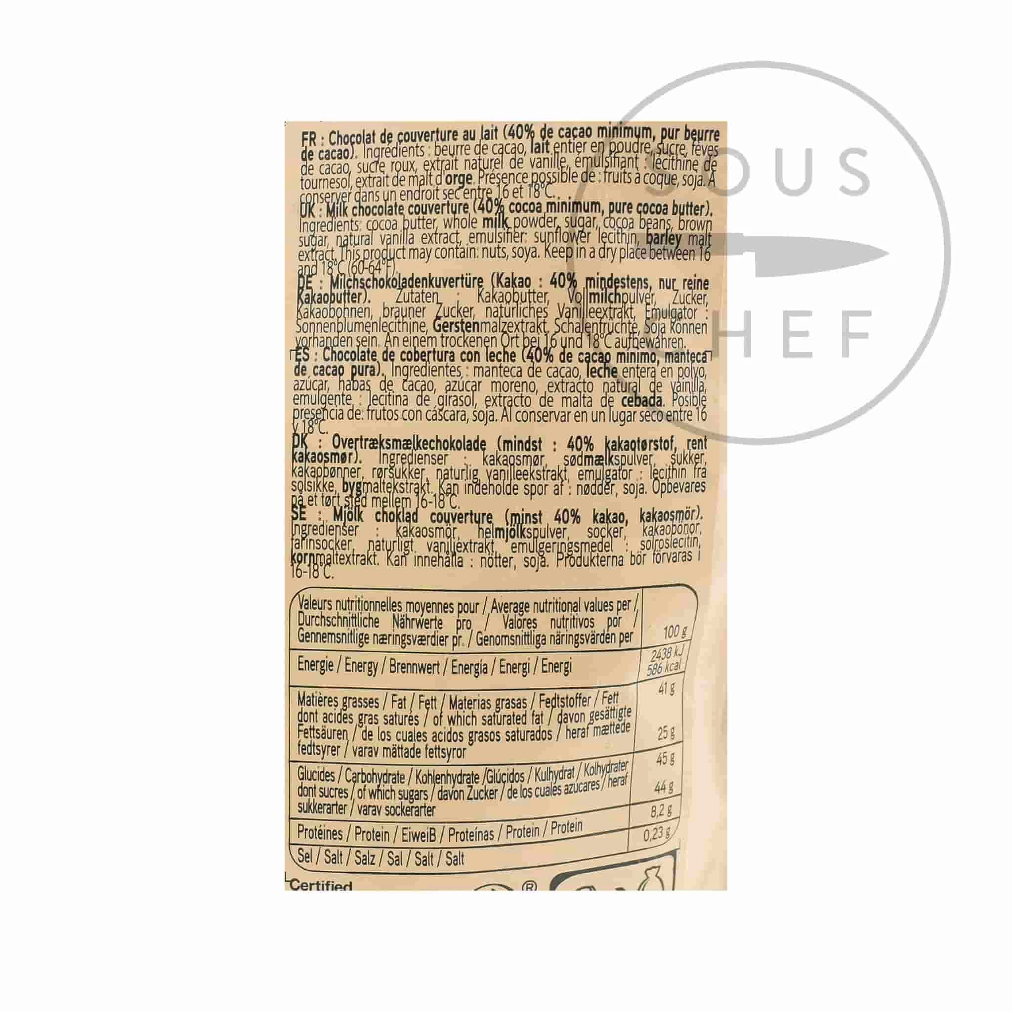 Valrhona Jivara 40% Milk Chocolate Chips 7 Valrhona Jivara 40% Milk Chocolate Chips