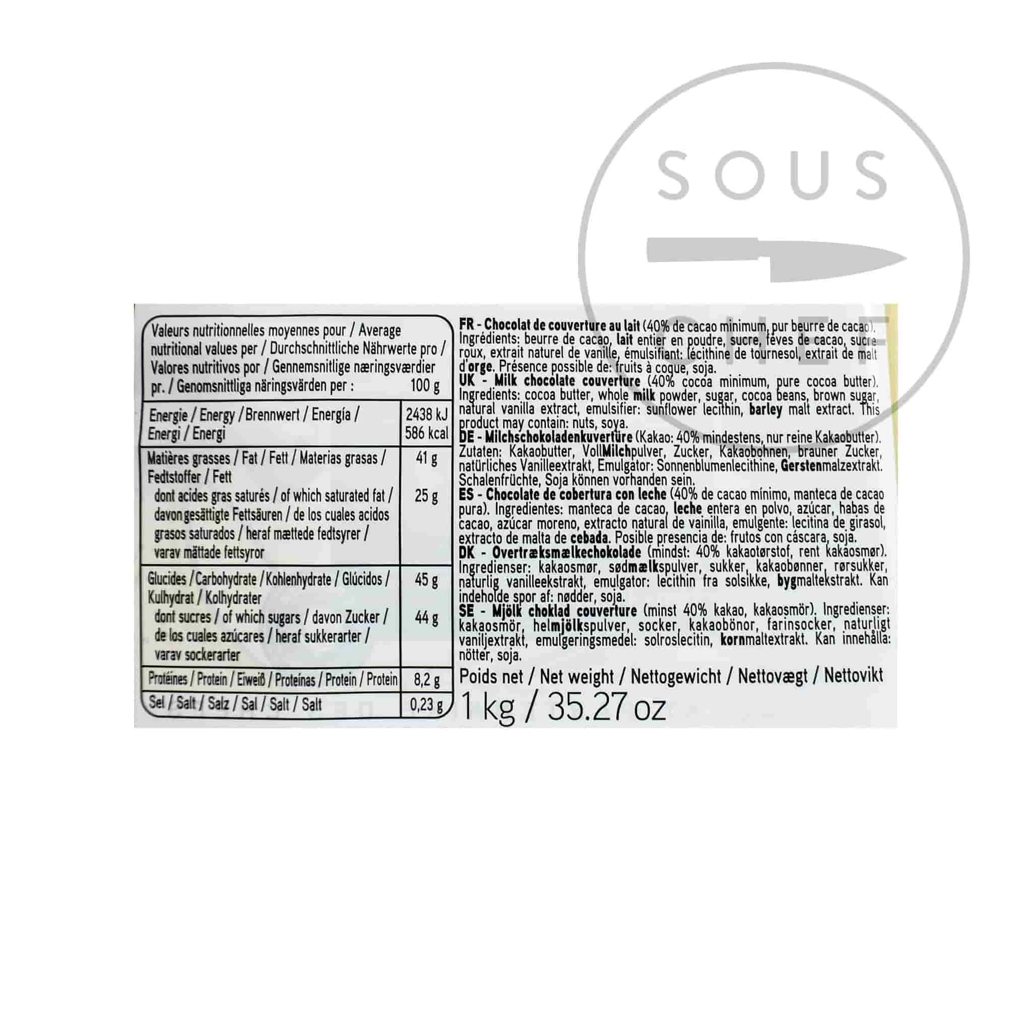 Valrhona Jivara 40% Milk Chocolate Chips 5 Valrhona Jivara 40% Milk Chocolate Chips