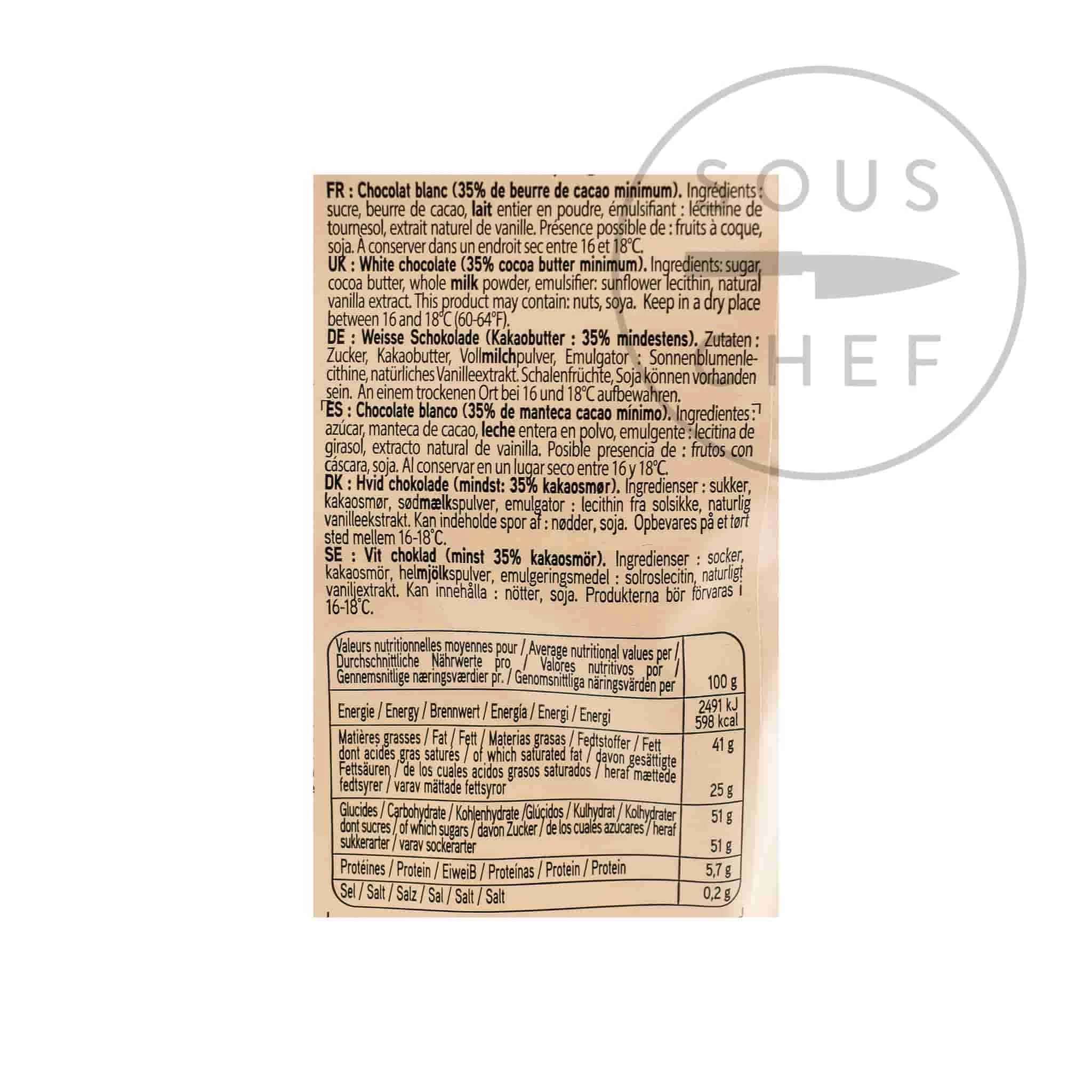 Cooking Chocolate Valrhona Ivoire White Chocolate Chips 7 Cooking Chocolate Valrhona Ivoire White Chocolate Chips