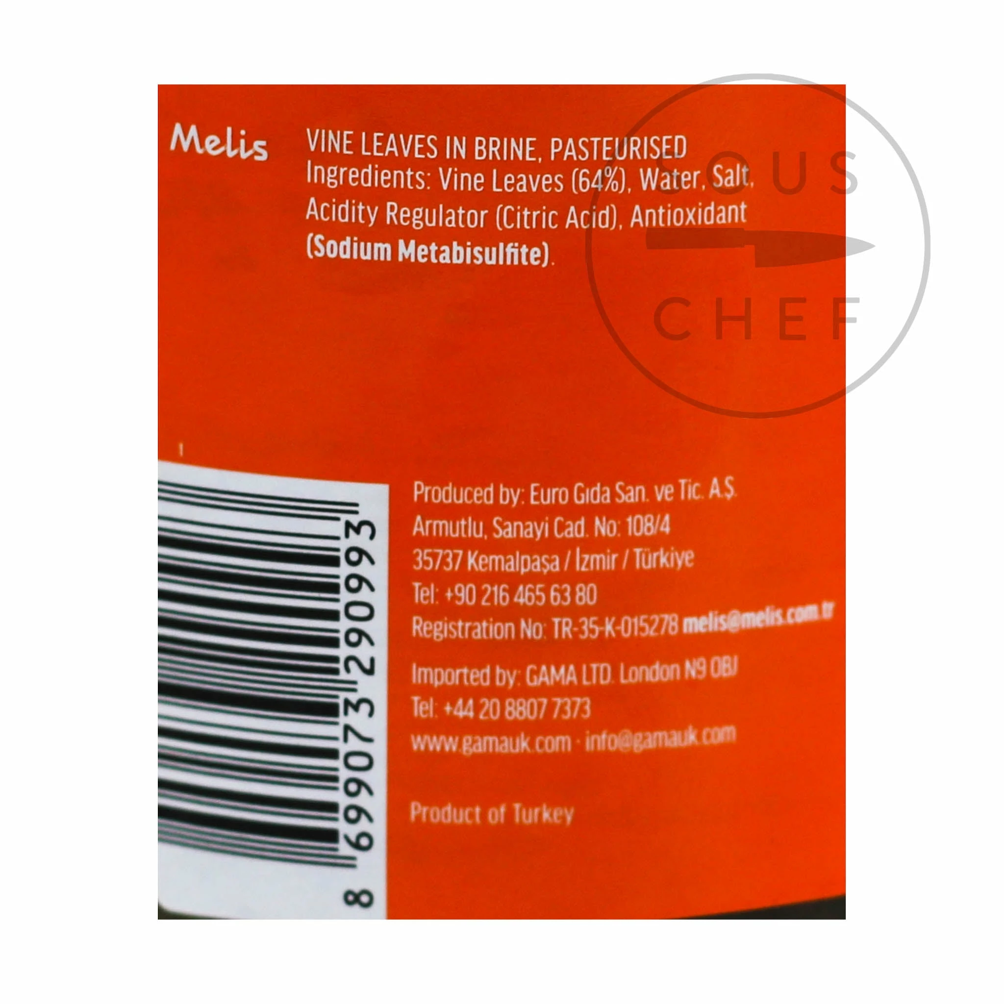 Melis Vine Leaves In Brine 620g Ingredients 5 Melis Vine Leaves In Brine 620g Ingredients