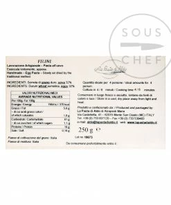 Ingredients Pasta Di Aldo Filini Egg Pasta 250g 7 Ingredients Pasta Di Aldo Filini Egg Pasta 250g