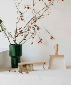 Andree Jardin Natural Fibre & Beech Hand Brush & Dustpan - White