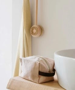 Andree Jardin Clear Pink Hanging Toiletry Bag 100% Cotton 7 Andree Jardin Clear Pink Hanging Toiletry Bag 100% Cotton