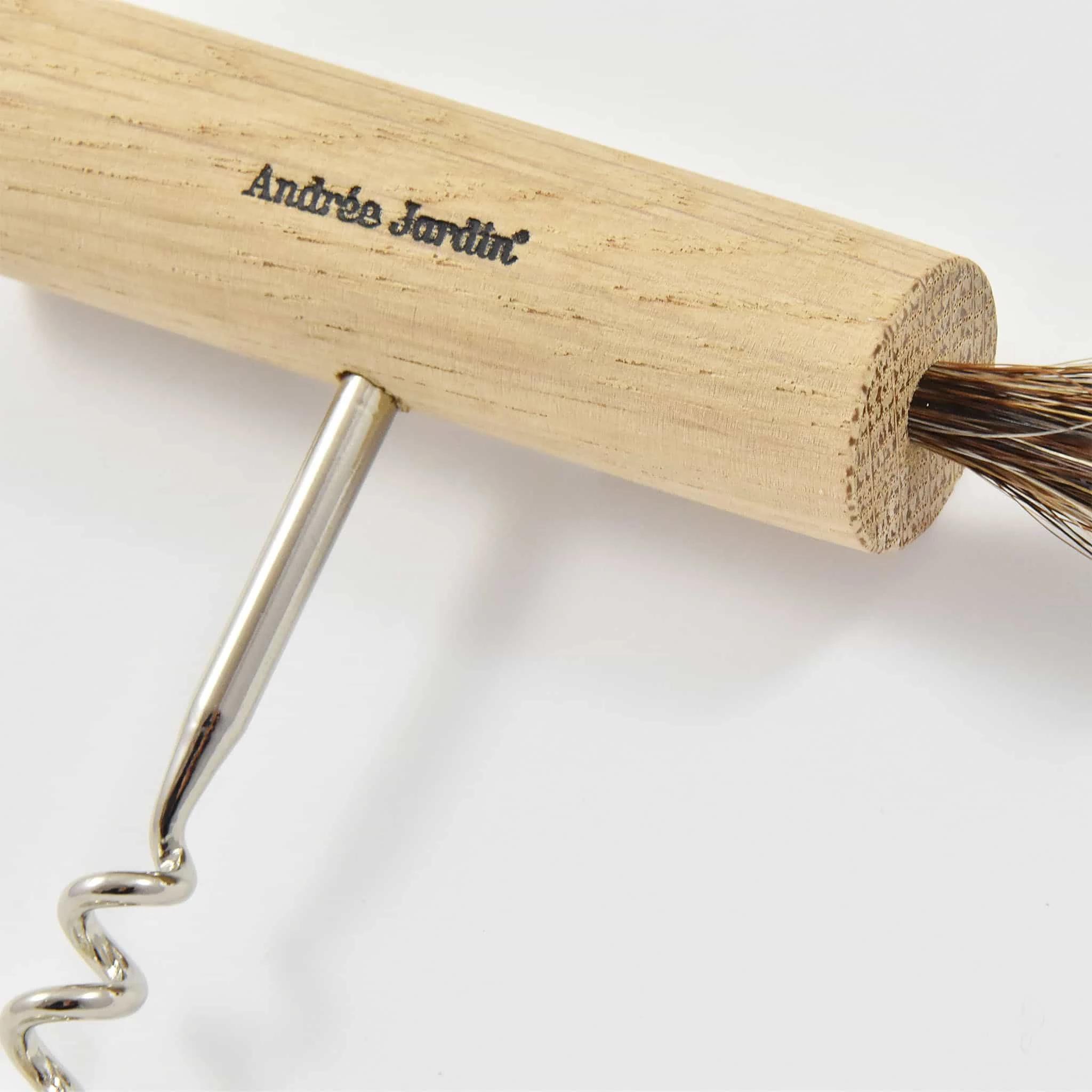 Cookware Andree Jardin Oak Corkscrew With Horsehair Brush 4 Cookware Andree Jardin Oak Corkscrew With Horsehair Brush