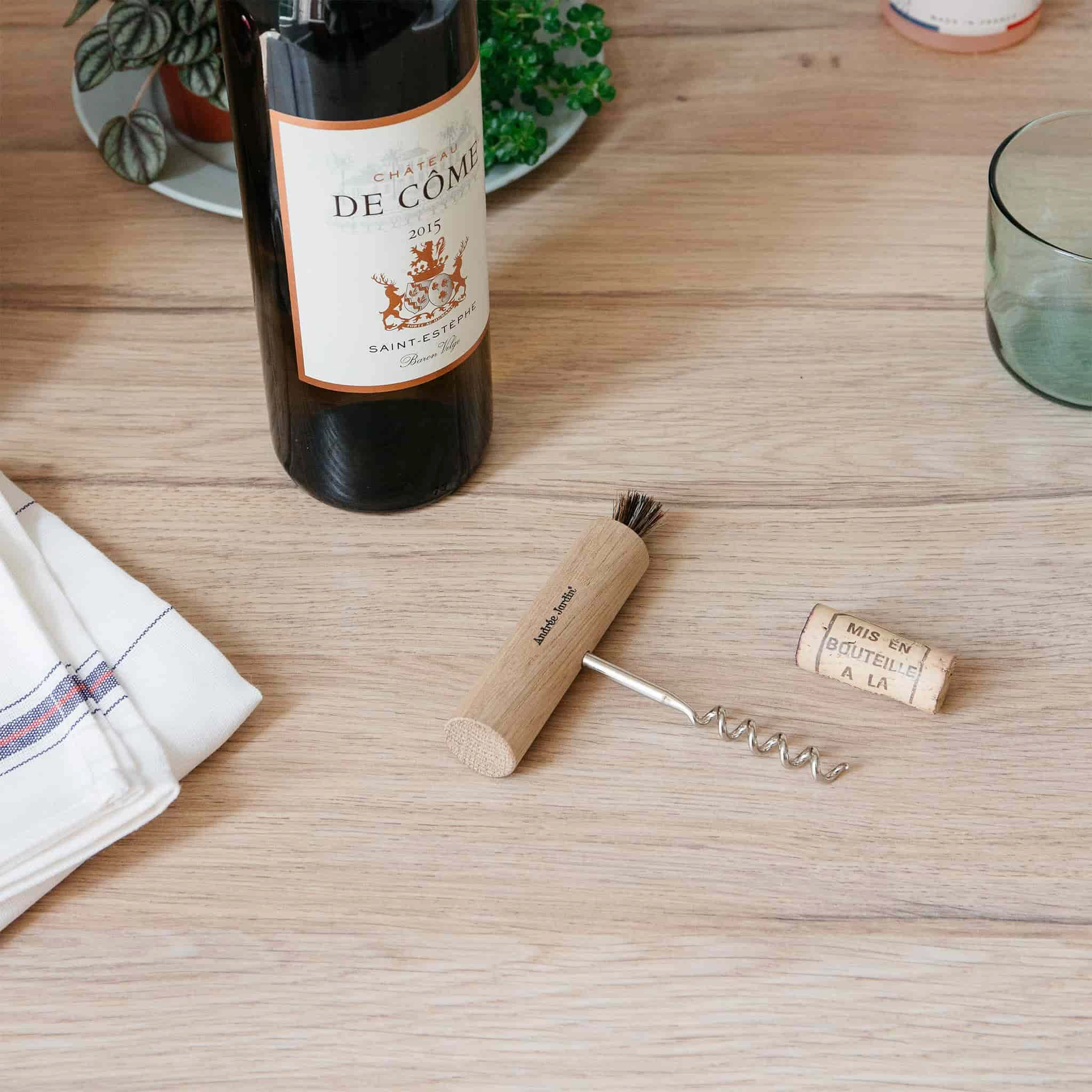 Cookware Andree Jardin Oak Corkscrew With Horsehair Brush 5 Cookware Andree Jardin Oak Corkscrew With Horsehair Brush