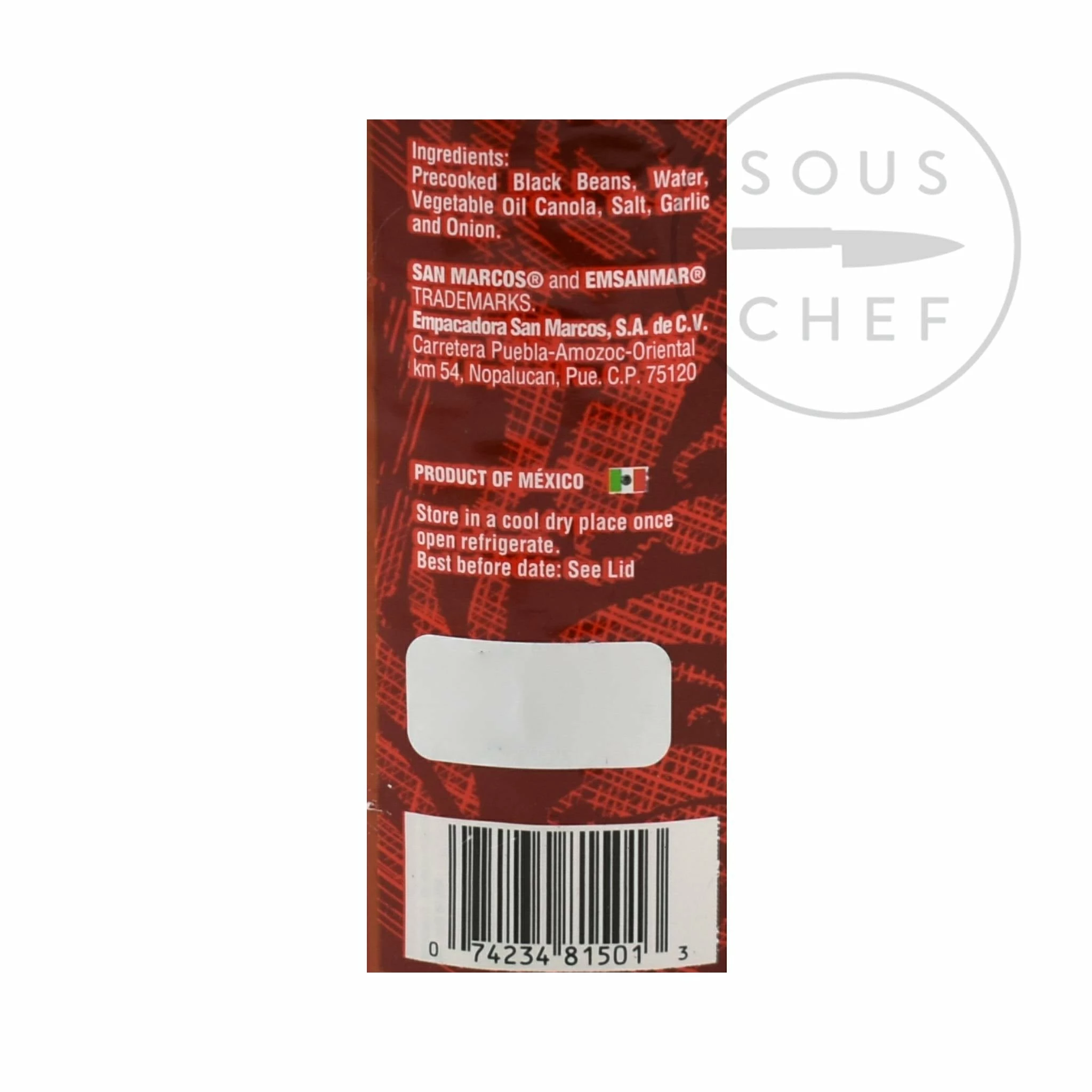 San Marcos Frijoles Refritos Negros - Refried Beans 430g Ingredients 5 San Marcos Frijoles Refritos Negros - Refried Beans 430g Ingredients