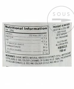 El Yucateco Concentrated Hibiscus Syrup 700ml Ingredients