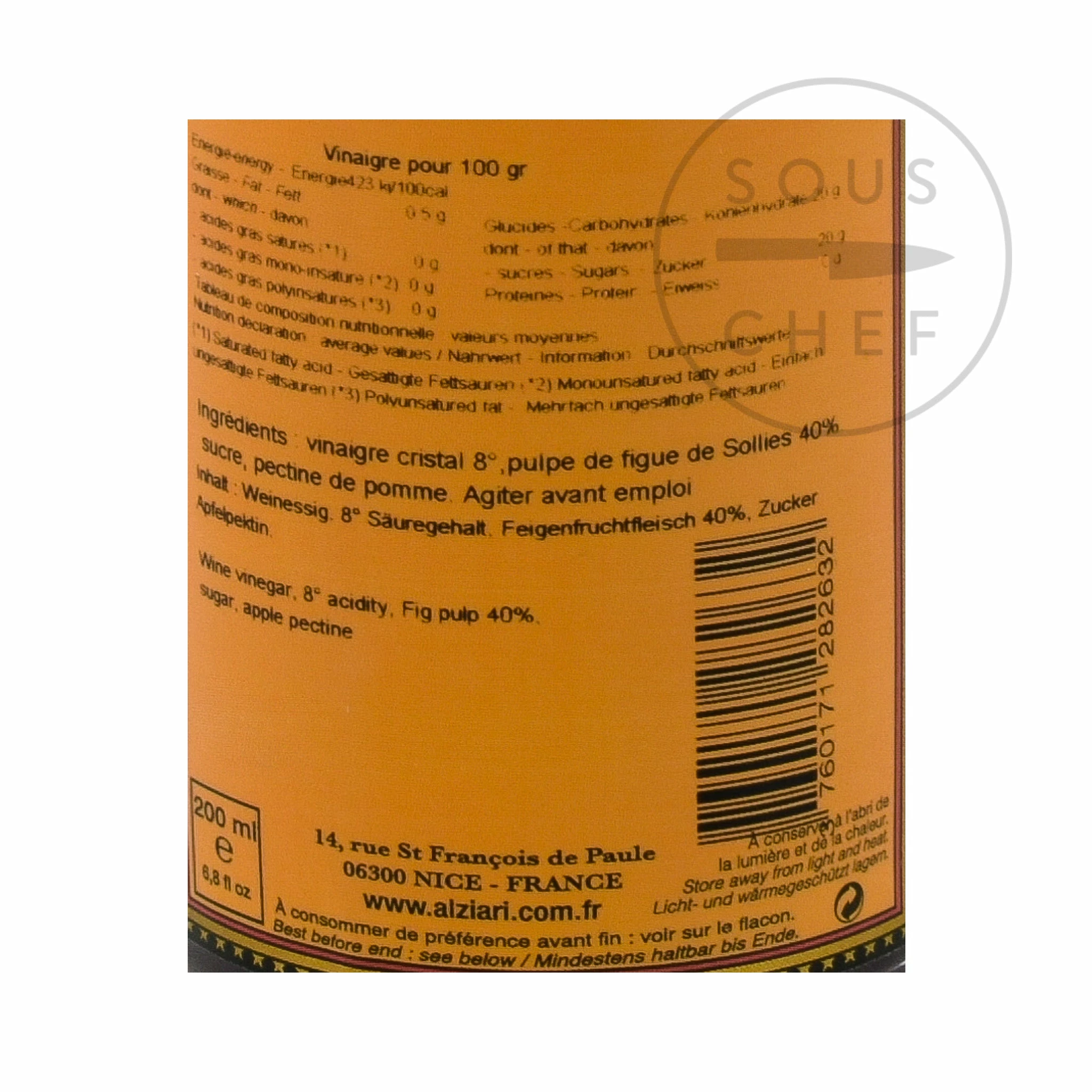 Nicolas Alziari Alziari Fig Vinegar 200ml 5 Nicolas Alziari Alziari Fig Vinegar 200ml