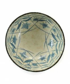 Kiji Stoneware & Ceramics Kikyo Flower Ramen Bowl 17cm Dia X 9cm Tableware