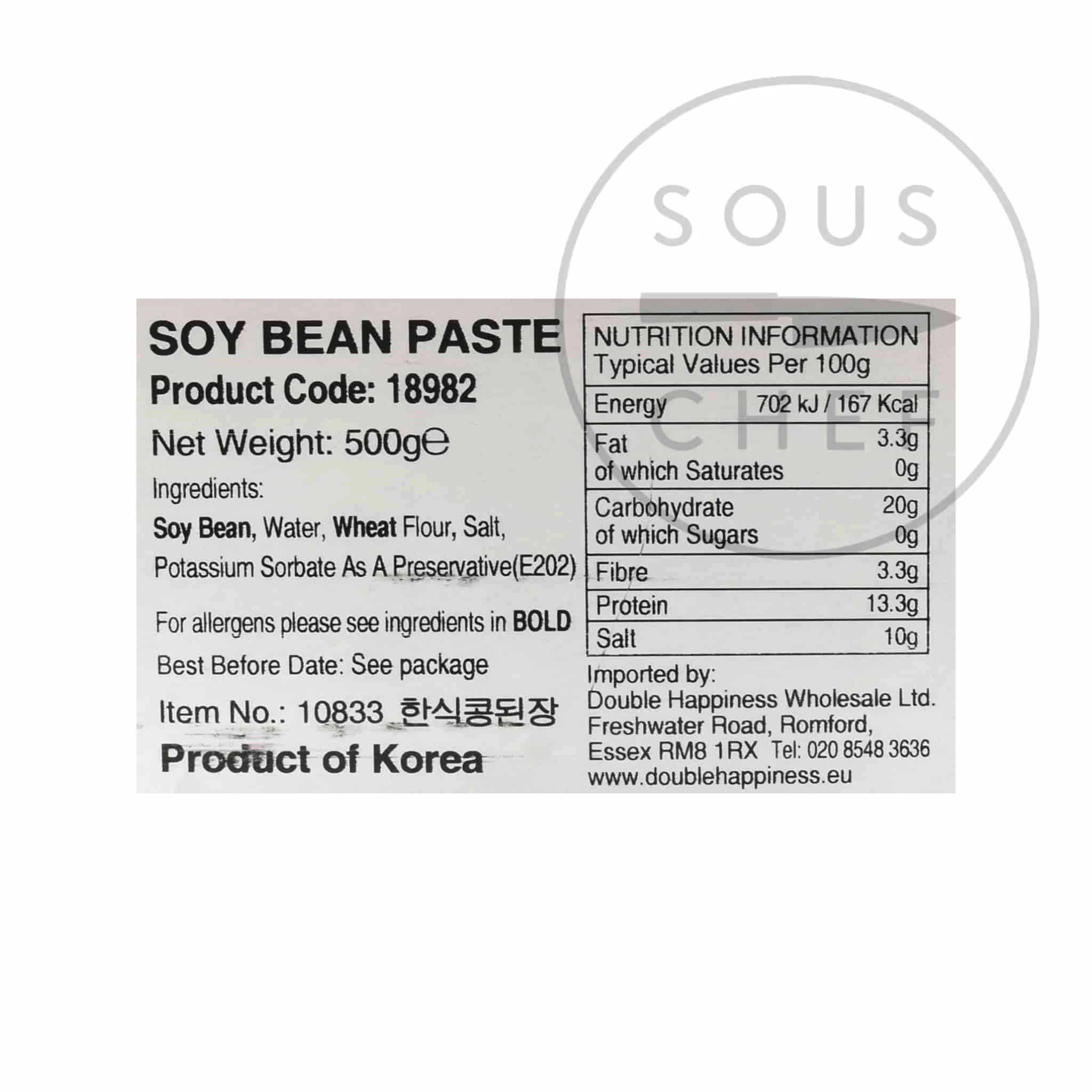 Ingredients Wang Doenjang Soybean Paste 500g 4 Ingredients Wang Doenjang Soybean Paste 500g