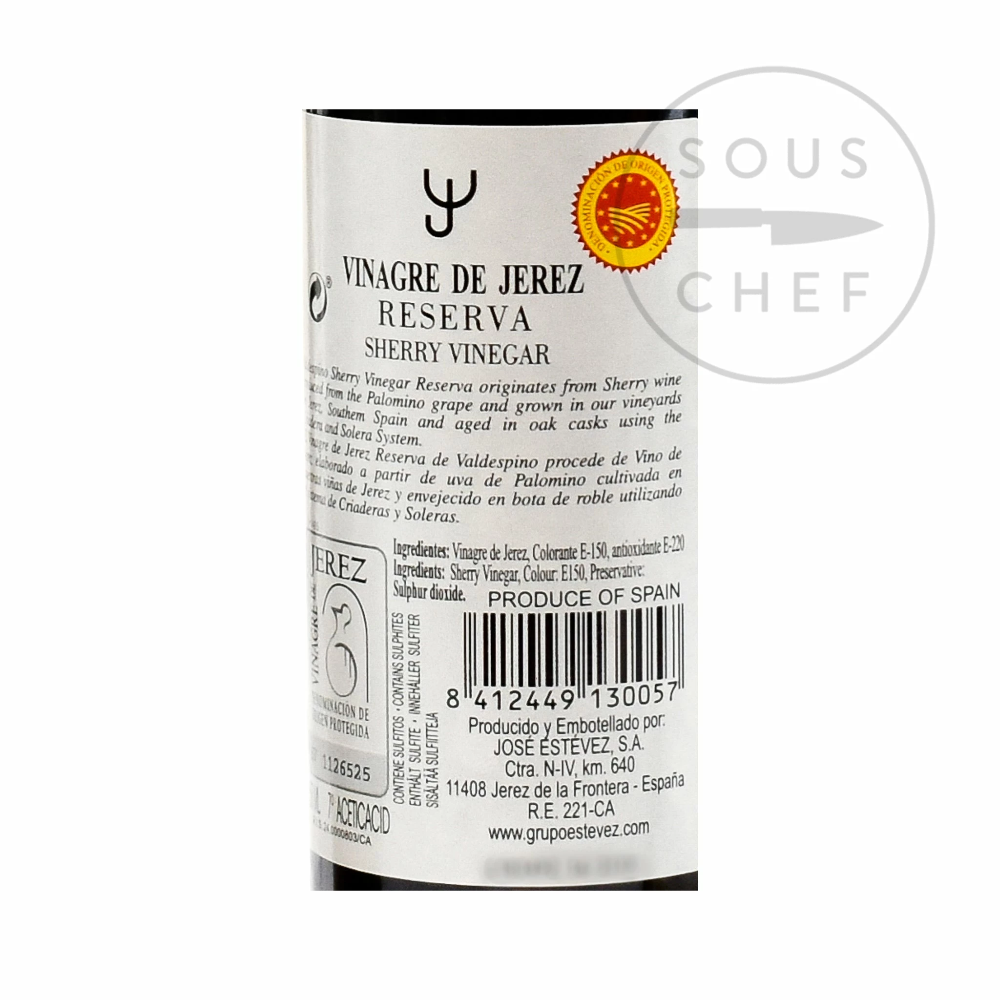 Valdespino Cask-Aged Sherry Vinegar DOP 250ml Ingredients 4 Valdespino Cask-Aged Sherry Vinegar DOP 250ml Ingredients