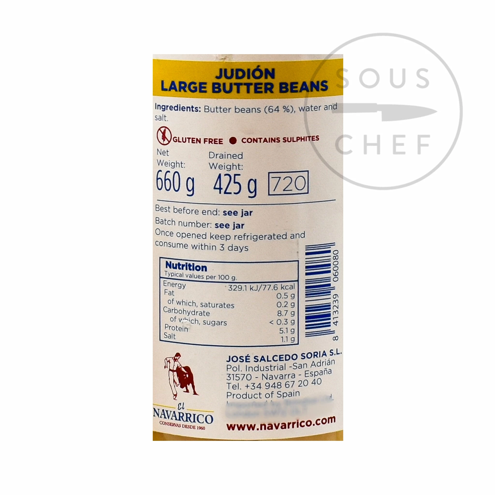 El Navarrico Navarrico Judion Large Butter Beans 700g 4 El Navarrico Navarrico Judion Large Butter Beans 700g