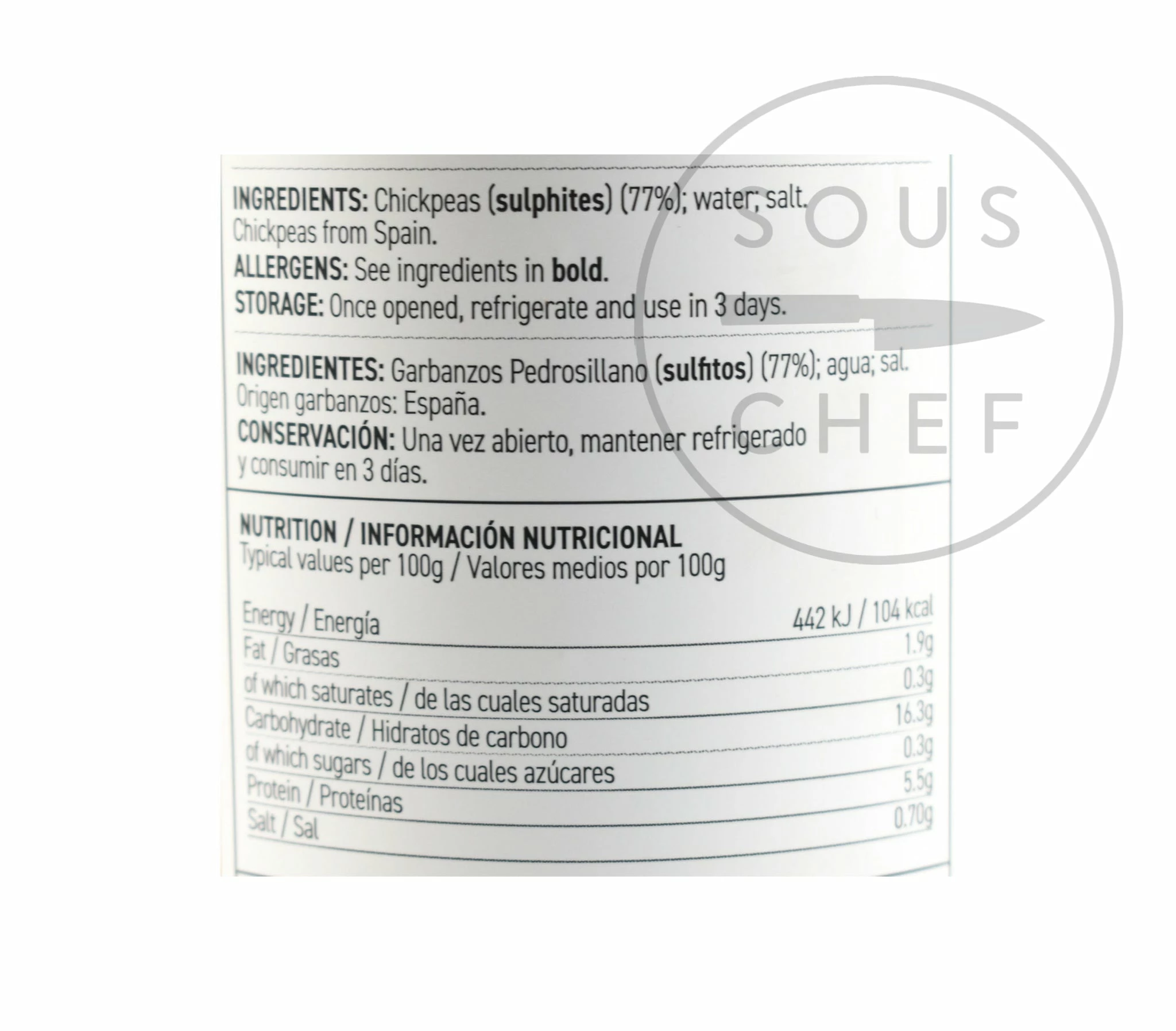 Perello Pedrosillano Small Chickpeas 700g Ingredients 4 Perello Pedrosillano Small Chickpeas 700g Ingredients