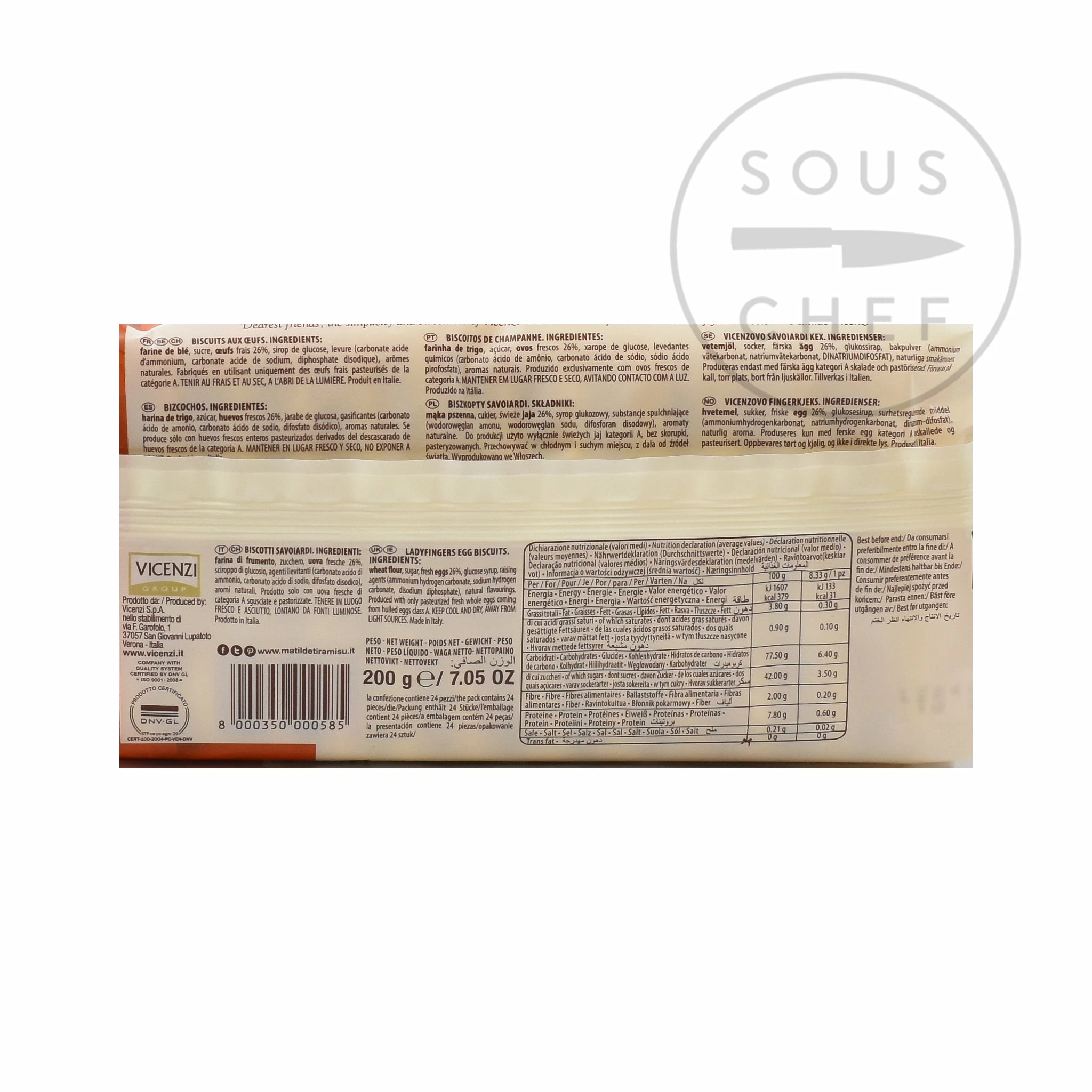 Vicenzi Savoiardi Lady Fingers 200g 5 Vicenzi Savoiardi Lady Fingers 200g