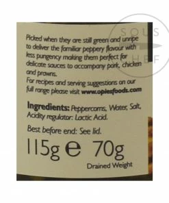 Opies Green Peppercorns In Brine 115g Ingredients 9 Opies Green Peppercorns In Brine 115g Ingredients