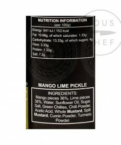Ingredients Ferns' Mango Lime Pickle 380g 7 Ingredients Ferns' Mango Lime Pickle 380g