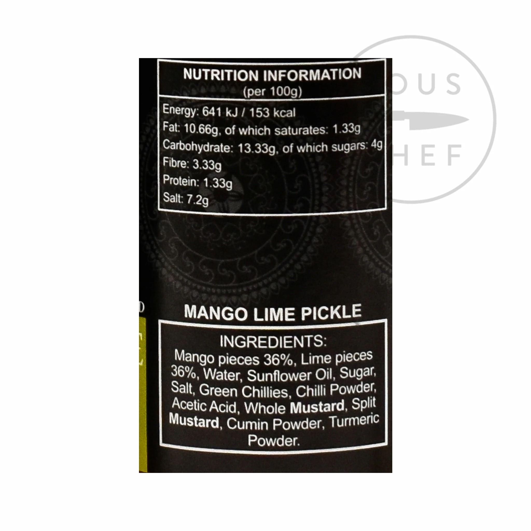 Ingredients Ferns' Mango Lime Pickle 380g 5 Ingredients Ferns' Mango Lime Pickle 380g