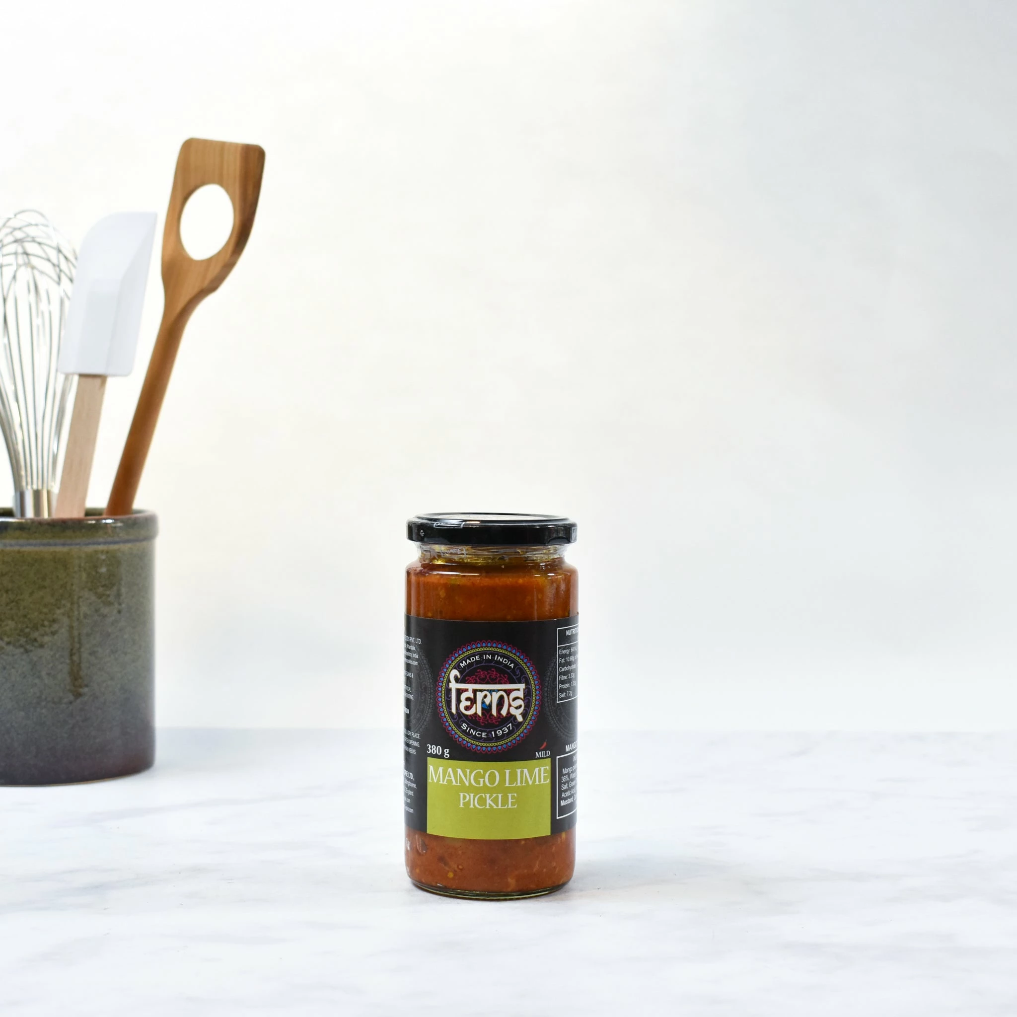 Ingredients Ferns' Mango Lime Pickle 380g 4 Ingredients Ferns' Mango Lime Pickle 380g