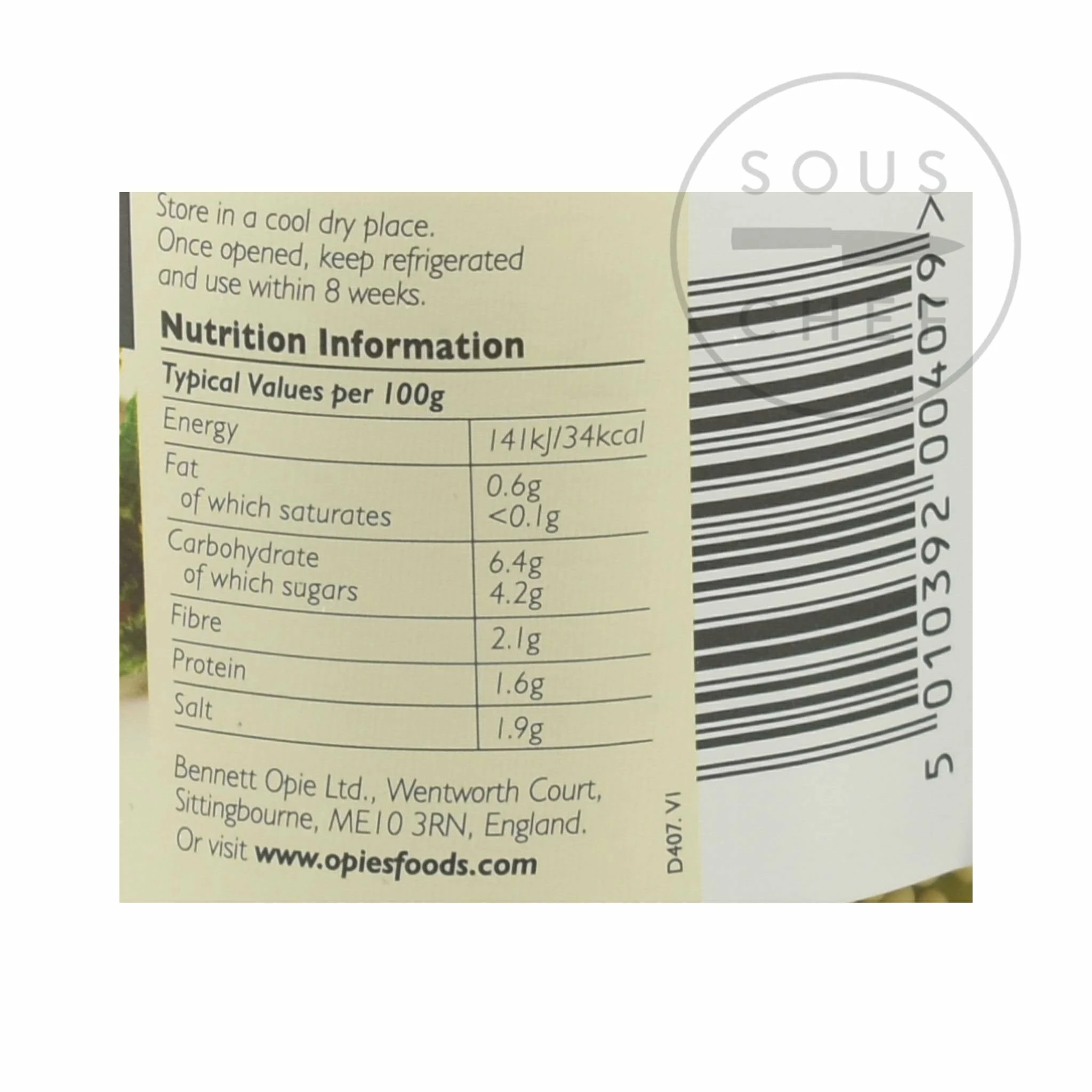 Opies Ingredients Cornichons And Pickled Onions 350g 4 Opies Ingredients Cornichons And Pickled Onions 350g