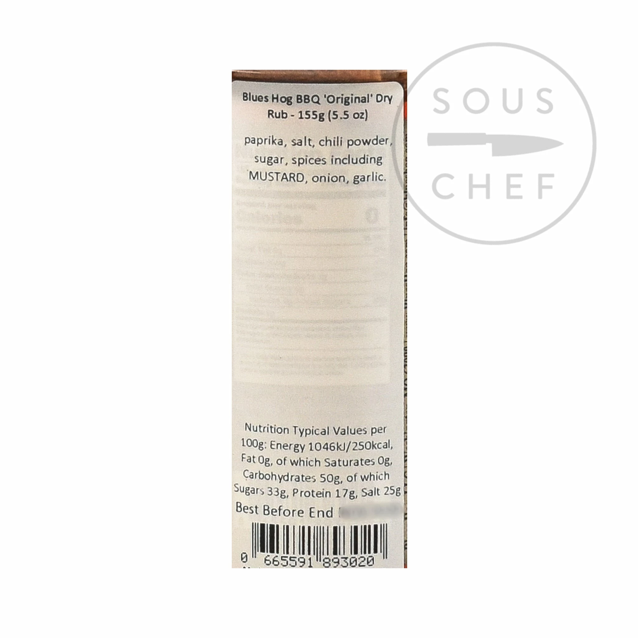 Ingredients Blues Hog Dry Rub 156g 4 Ingredients Blues Hog Dry Rub 156g