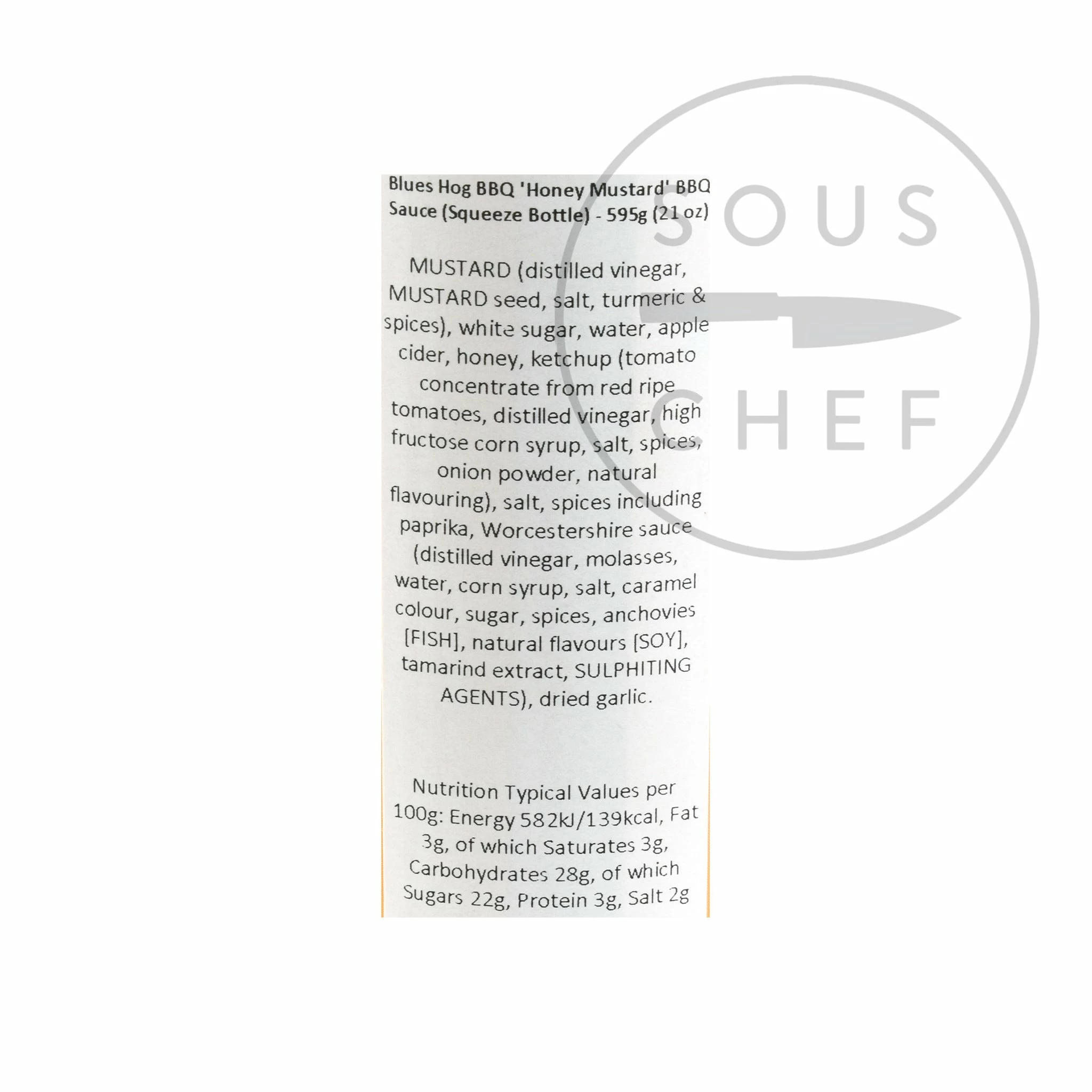 Blues Hog 'Honey Mustard' BBQ Sauce 595g Ingredients 4 Blues Hog 'Honey Mustard' BBQ Sauce 595g Ingredients