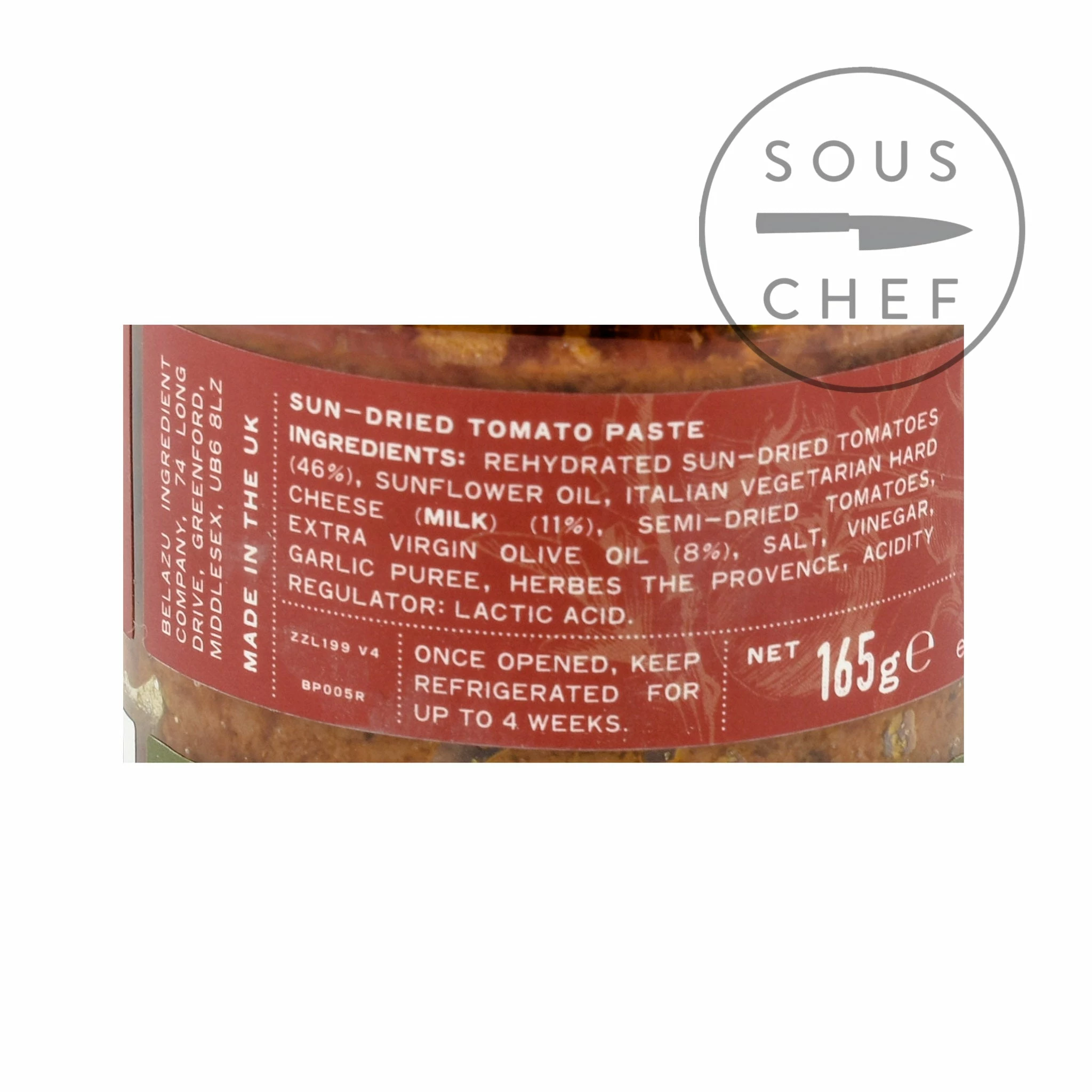 Belazu Sun-Dried Tomato Pesto 165g Ingredients 4 Belazu Sun-Dried Tomato Pesto 165g Ingredients