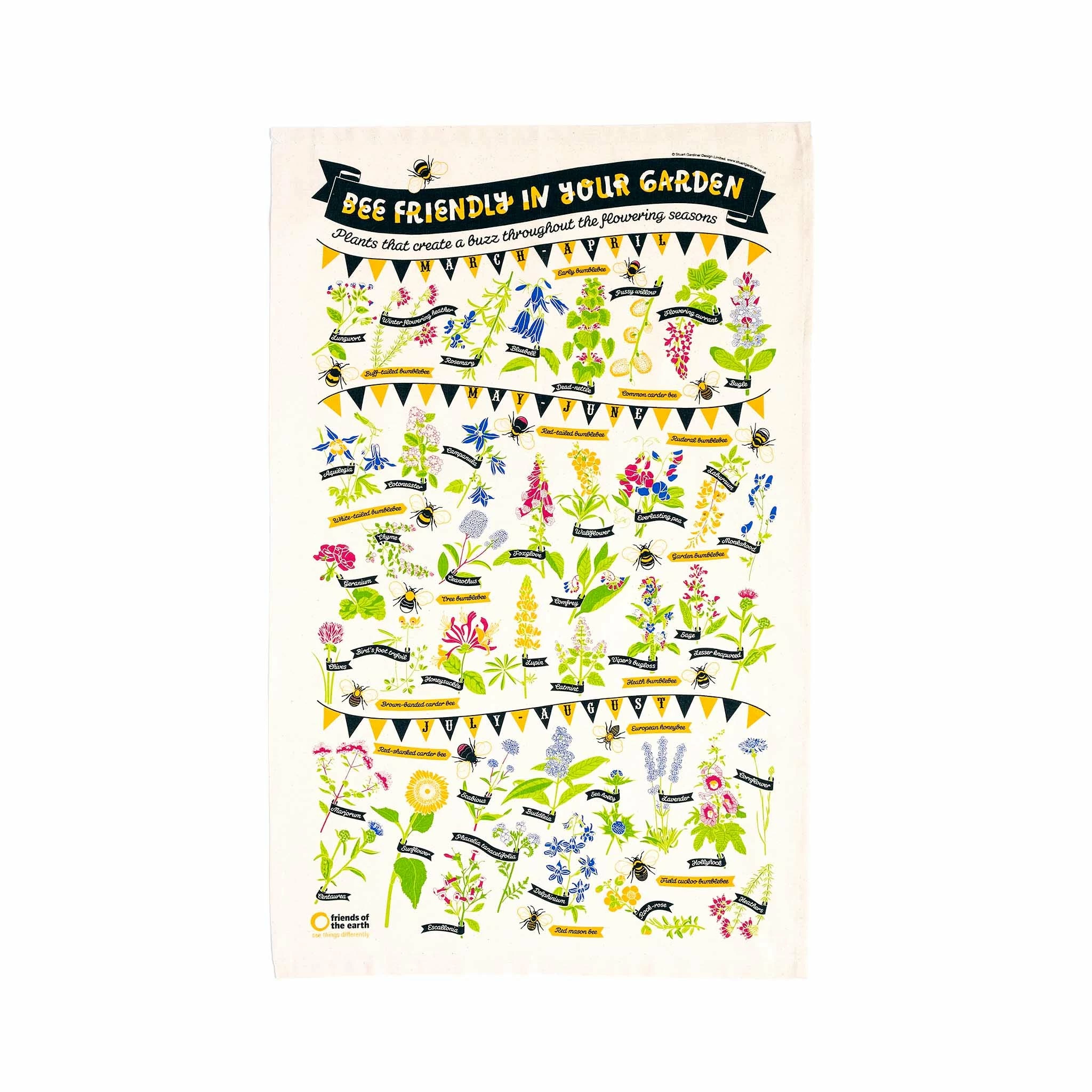 Stuart Gardiner Bee Friendly Tea Towel Kitchen Linen 3 Stuart Gardiner Bee Friendly Tea Towel Kitchen Linen