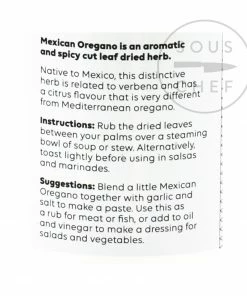Cool Chile Co Mexican Oregano 20g Ingredients