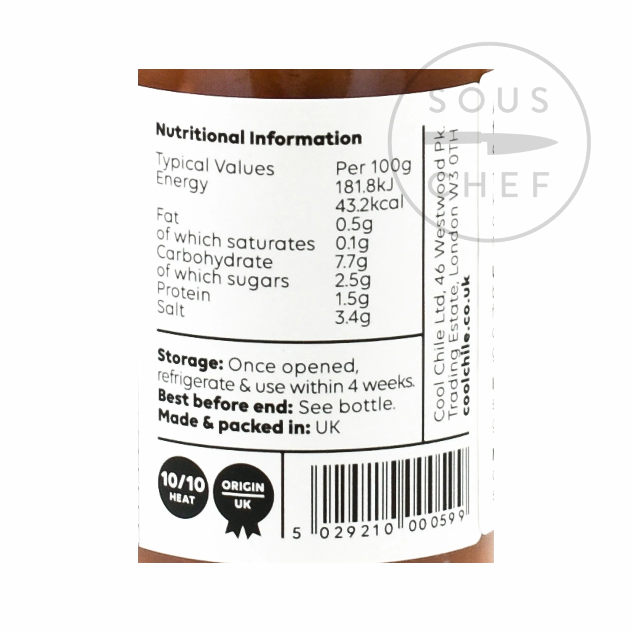 Cool Chile Co Habanero Hot Sauce 150g Ingredients 4 Cool Chile Co Habanero Hot Sauce 150g Ingredients