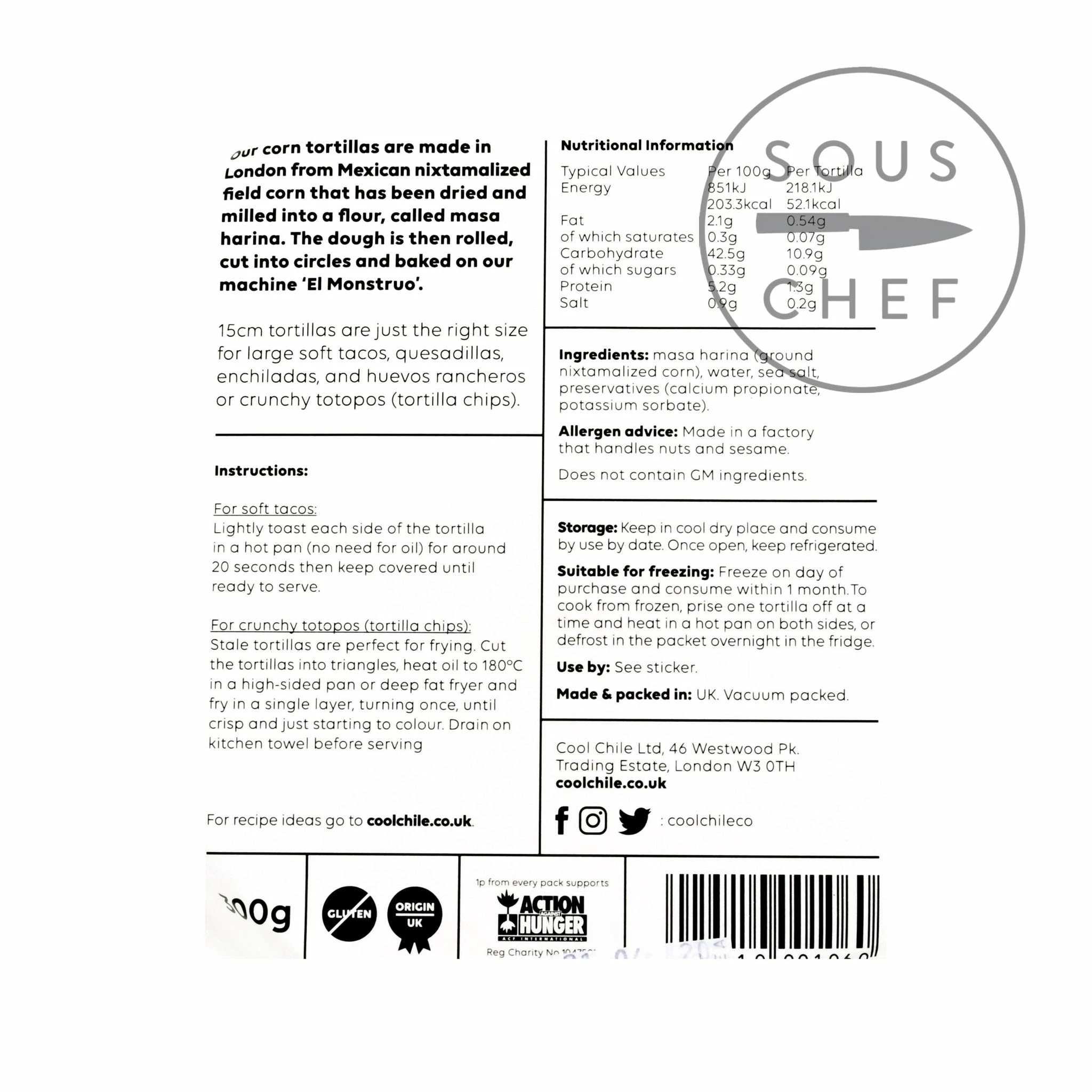 Flour, Grains & Seeds Cool Chile Co White Corn Tortillas 4 Flour, Grains & Seeds Cool Chile Co White Corn Tortillas