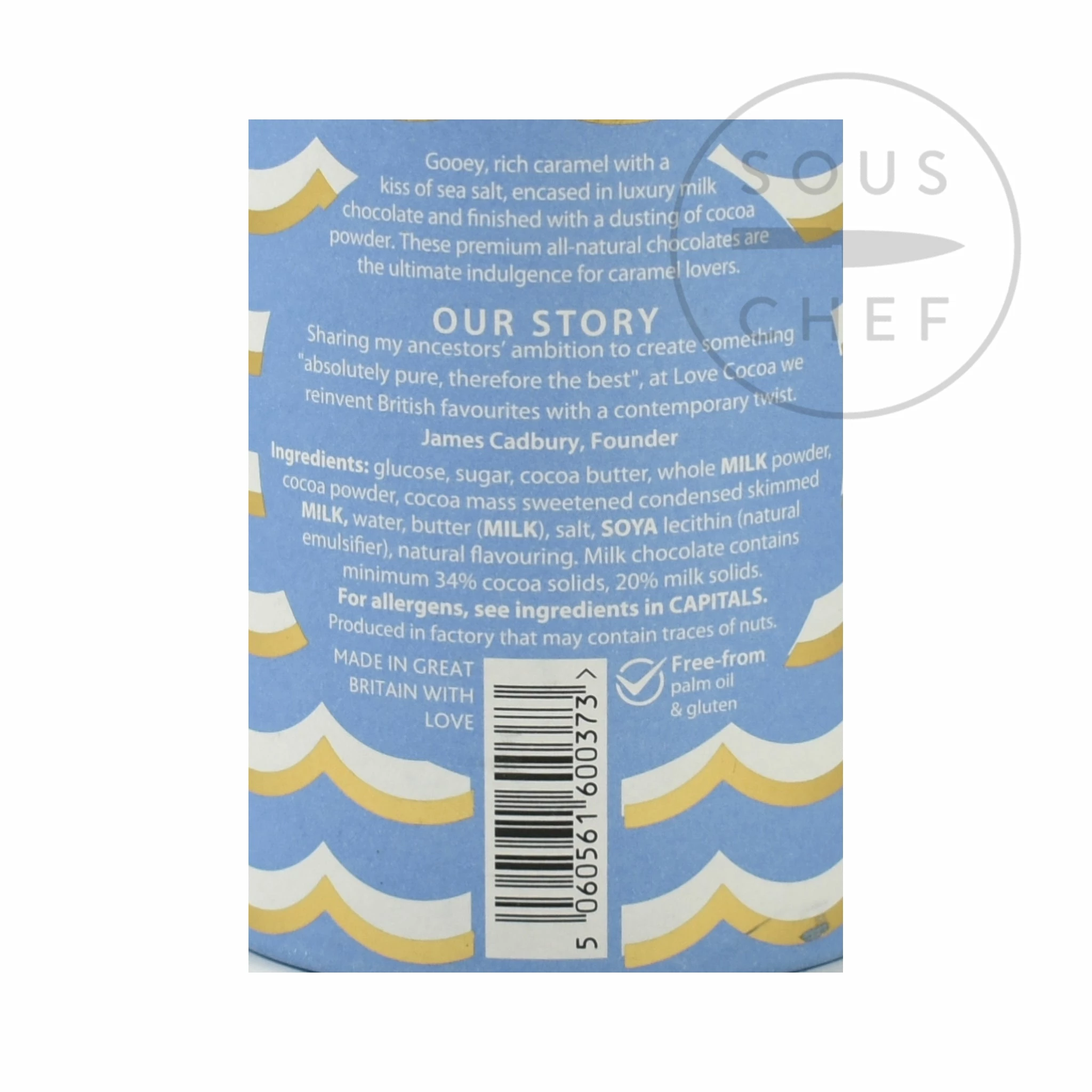 Love Cocoa Salted Caramel Truffles Luxury Gift Box 150g Ingredients 5 Love Cocoa Salted Caramel Truffles Luxury Gift Box 150g Ingredients