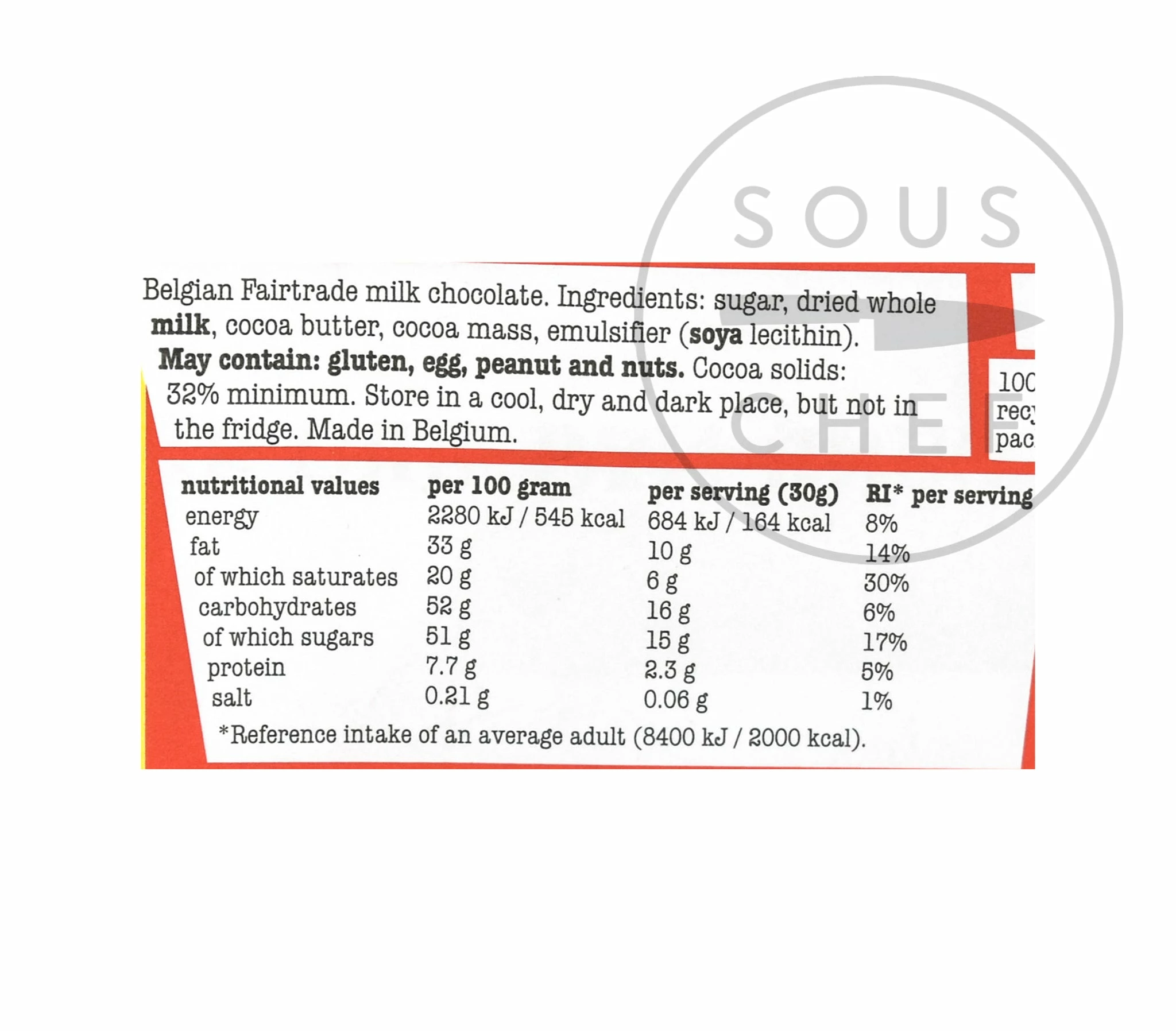 Ingredients Tony's Chocolonely Milk Chocolate 180g 4 Ingredients Tony's Chocolonely Milk Chocolate 180g