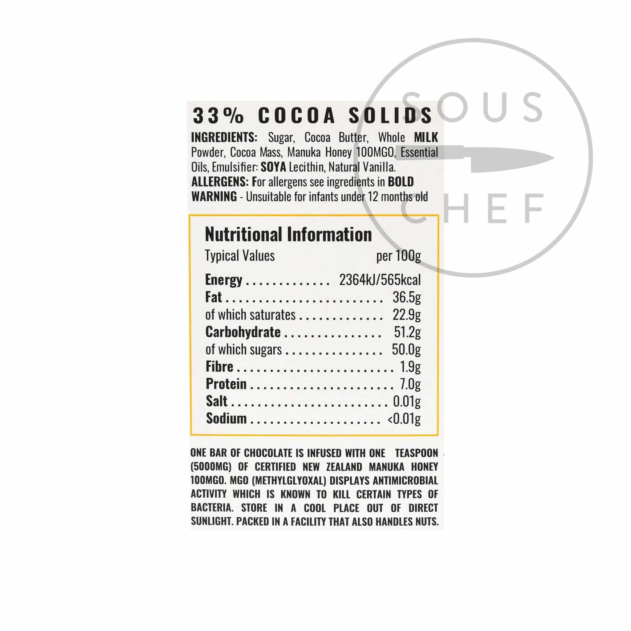 Ingredients Wizards Enchanted Forest Manuka Honey Chocolate 55g 4 Ingredients Wizards Enchanted Forest Manuka Honey Chocolate 55g