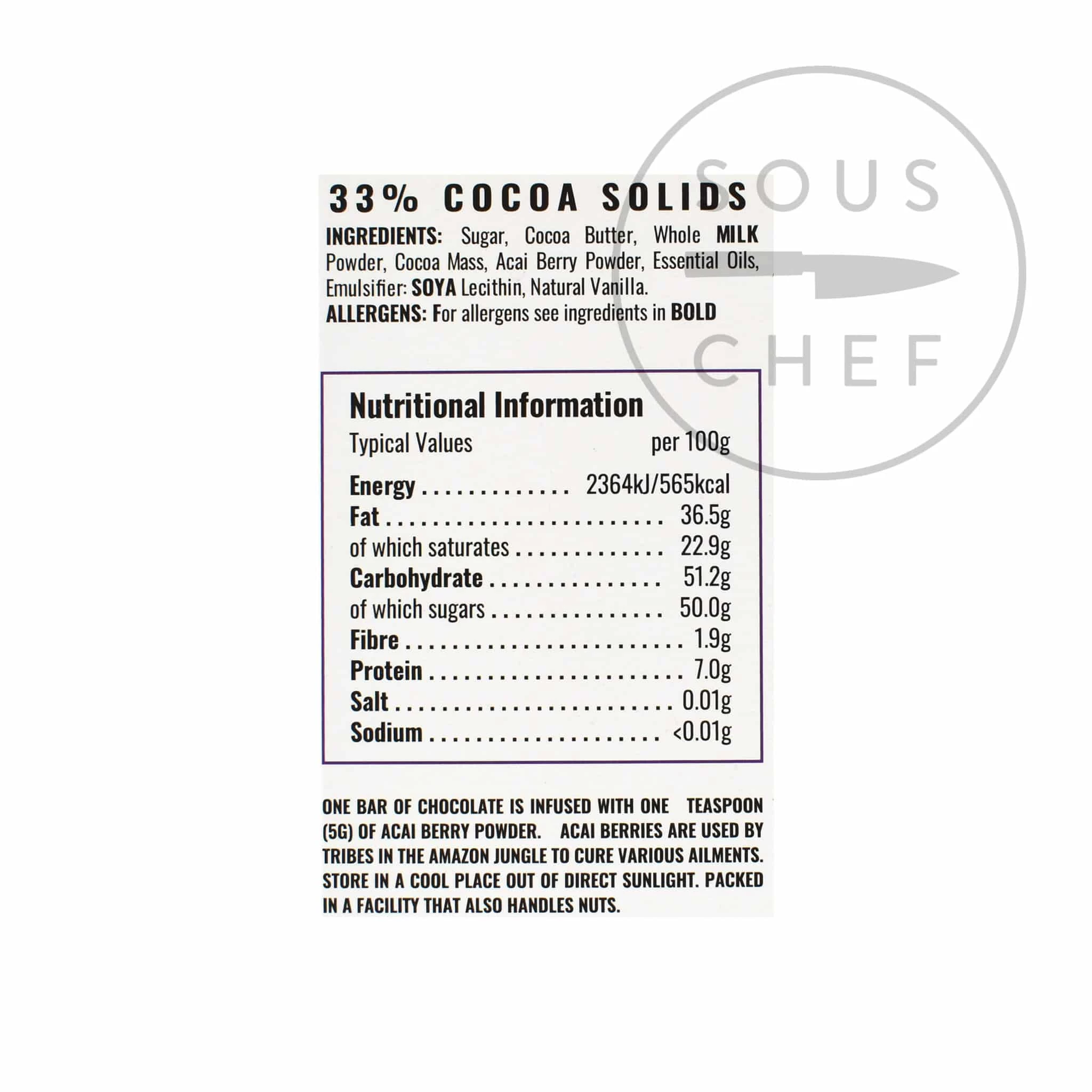 Wizards Enchanted Forest Acai Berry Chocolate 55g Ingredients 4 Wizards Enchanted Forest Acai Berry Chocolate 55g Ingredients