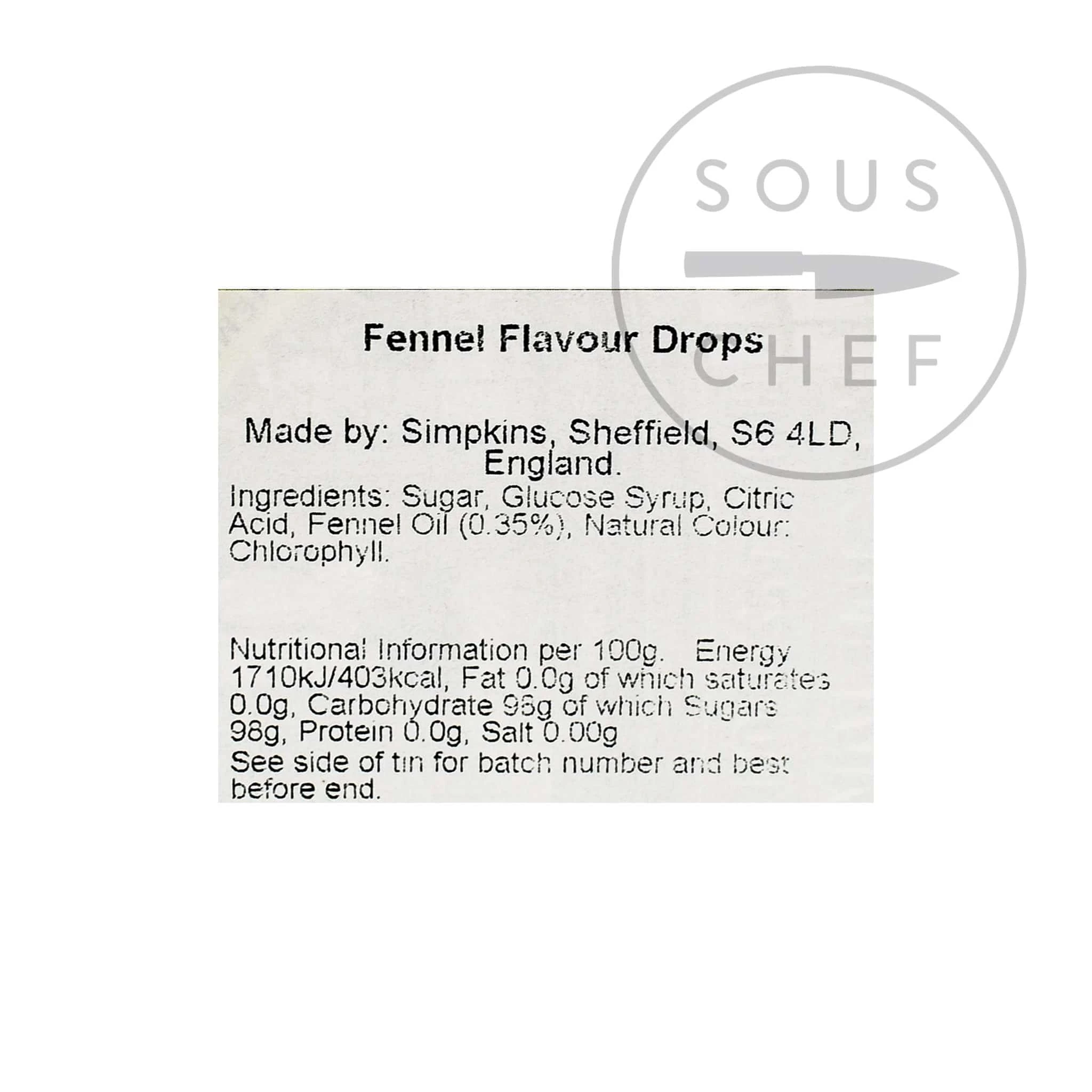 Simpkins Botanical Collection Ingredients Botanical Tin Fennel Drops 150g 4 Simpkins Botanical Collection Ingredients Botanical Tin Fennel Drops 150g