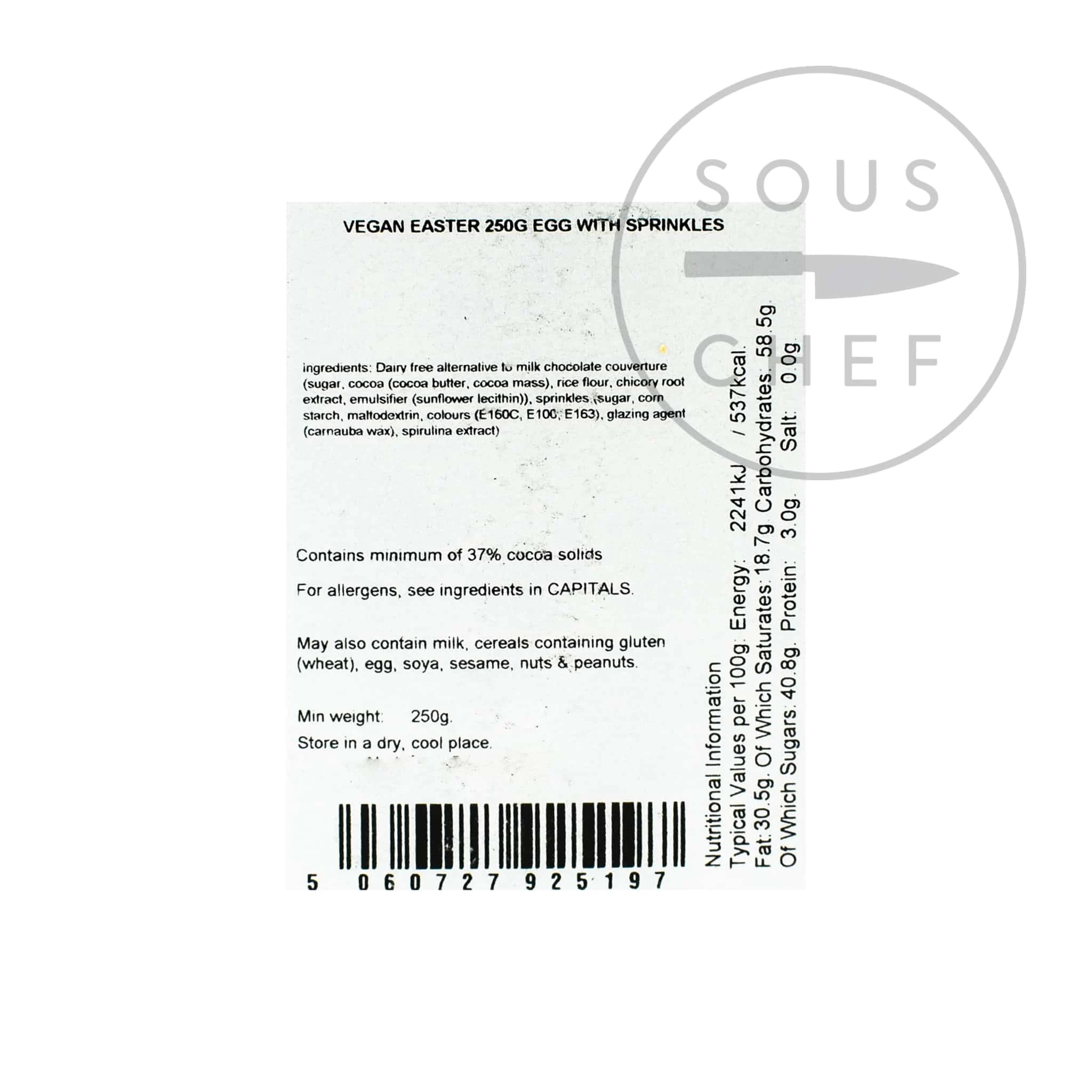 Cocoba Chocolate Cocoba Vegan Chocolate Easter Egg With Sprinkles 250g 4 Cocoba Chocolate Cocoba Vegan Chocolate Easter Egg With Sprinkles 250g