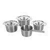 Cookware Combekk Recycled Stainless Steel 4 Piece Saucepan Set