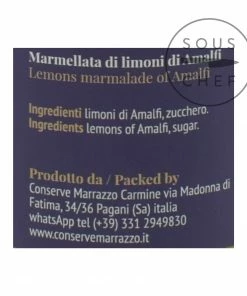 Casa Marrazzo Amalfi Lemon Jam 200g Ingredients