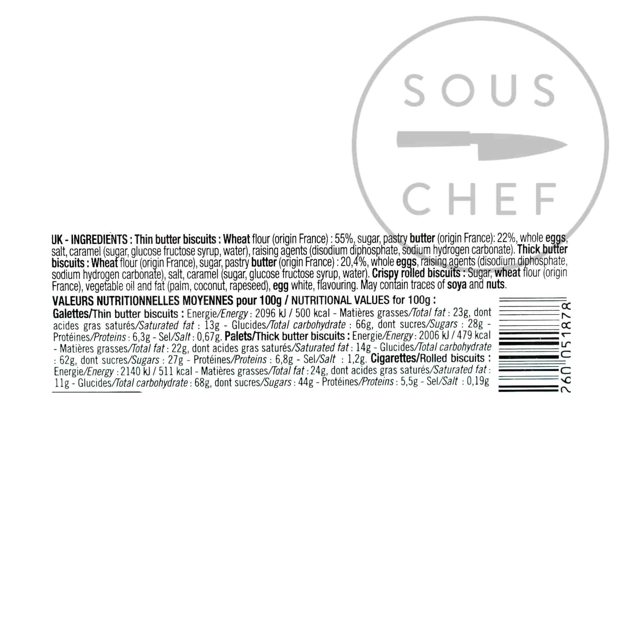 Biscuiterie La Trinitaine Breton Butter Biscuit Selection In Tin 600g Ingredients 4 Biscuiterie La Trinitaine Breton Butter Biscuit Selection In Tin 600g Ingredients