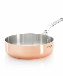 Cookware De Buyer Inocuivre Copper Straight Sided Saute Pan With Stainless Steel Handle 24cm