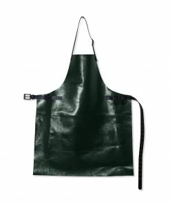 Dutchdeluxes Leather BBQ Apron In Metallic Green Cookware