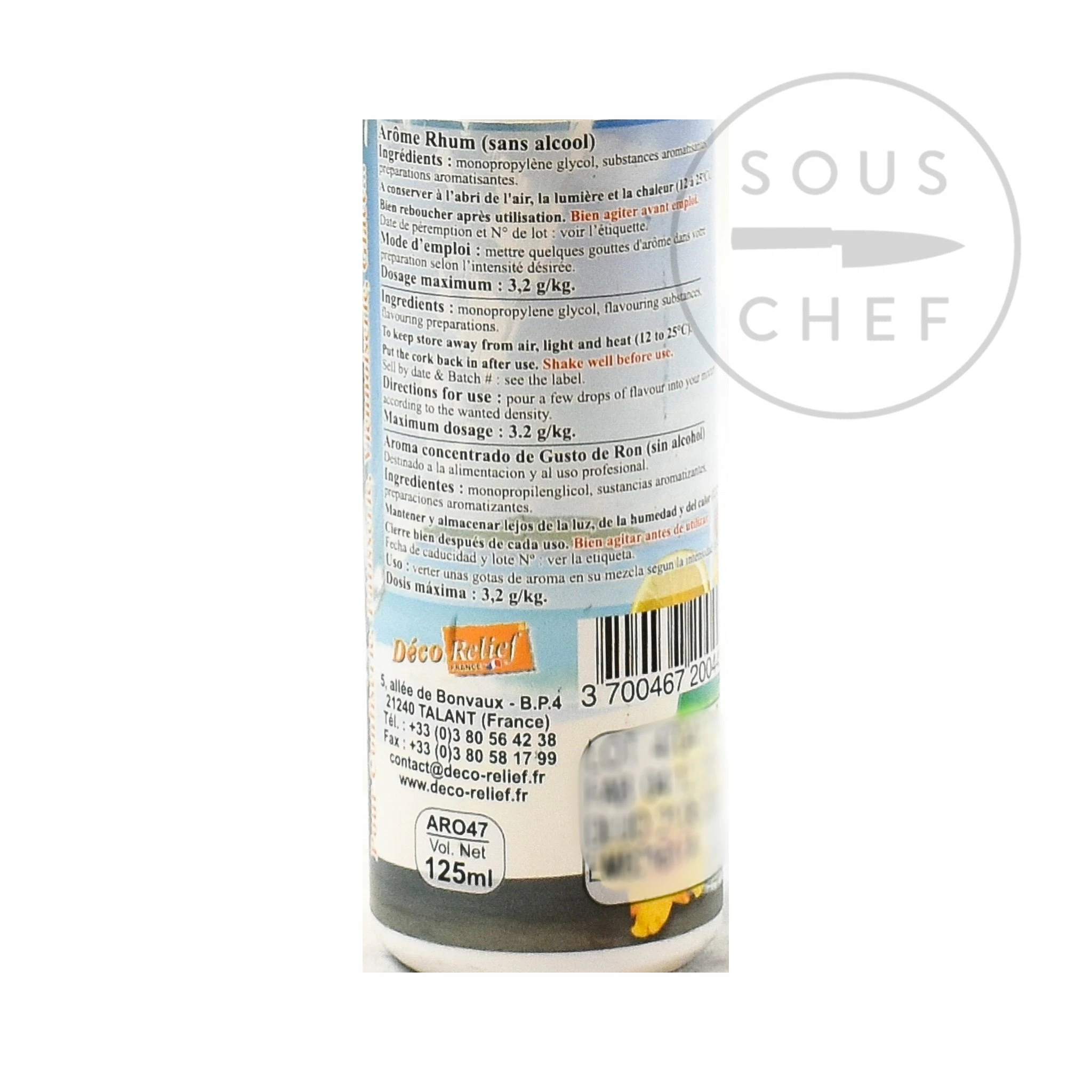 Deco Relief Ingredients Concentrated Rum Flavour 125ml 5 Deco Relief Ingredients Concentrated Rum Flavour 125ml