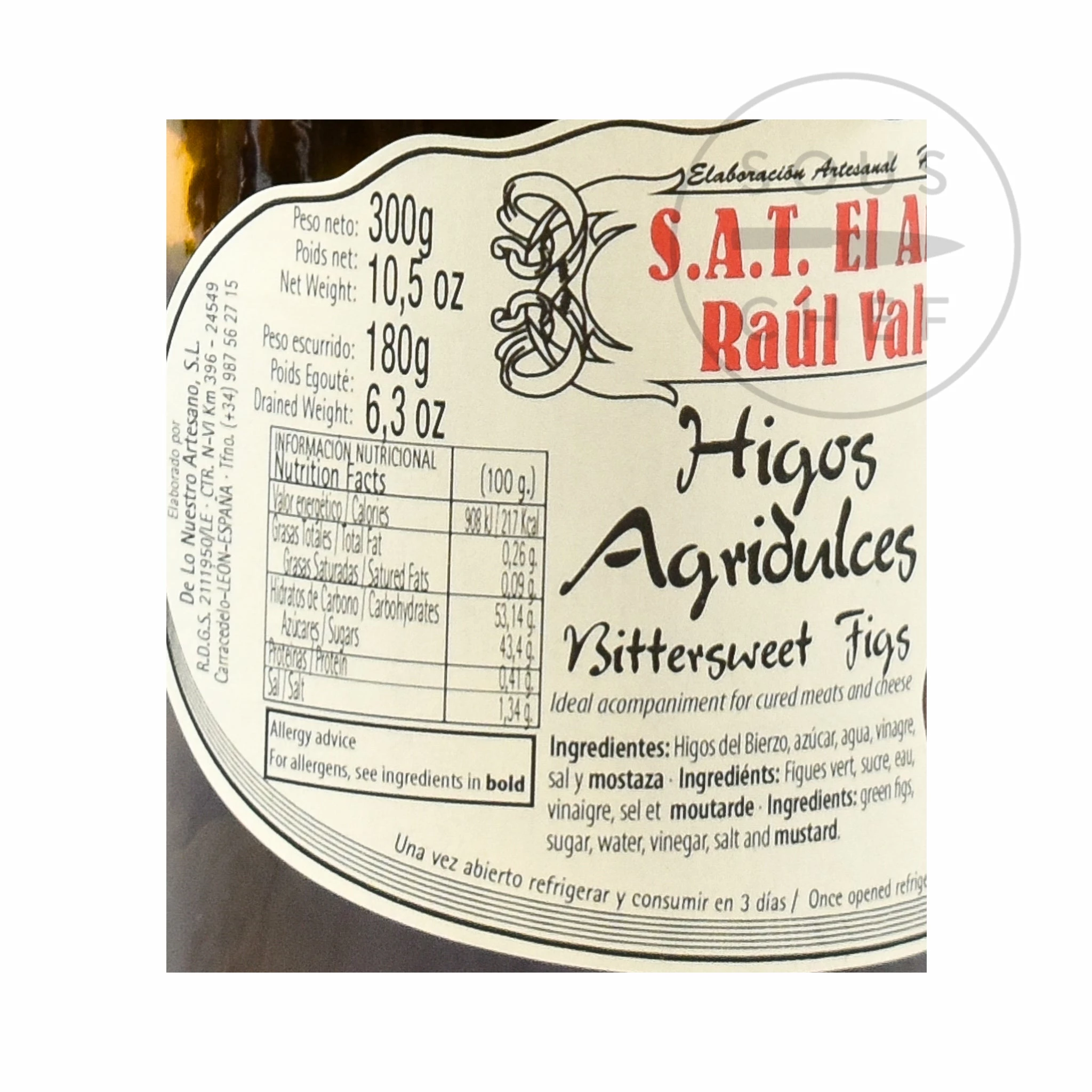 Tierra De Sabor Spanish Bittersweet Pickled Figs 300g Ingredients 4 Tierra De Sabor Spanish Bittersweet Pickled Figs 300g Ingredients