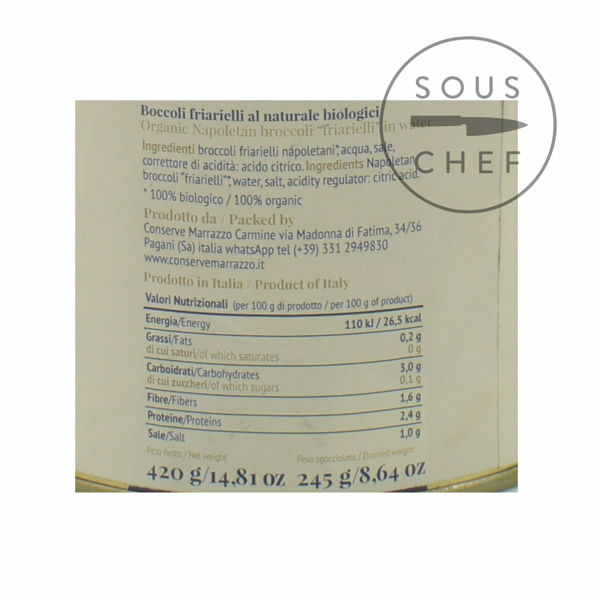 Ingredients Casa Marrazzo Organic Italian Broccoli "Friarielli" 420g 4 Ingredients Casa Marrazzo Organic Italian Broccoli "Friarielli" 420g