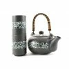 Kiji Stoneware & Ceramics Black Floral Tea Set 500ml Tableware