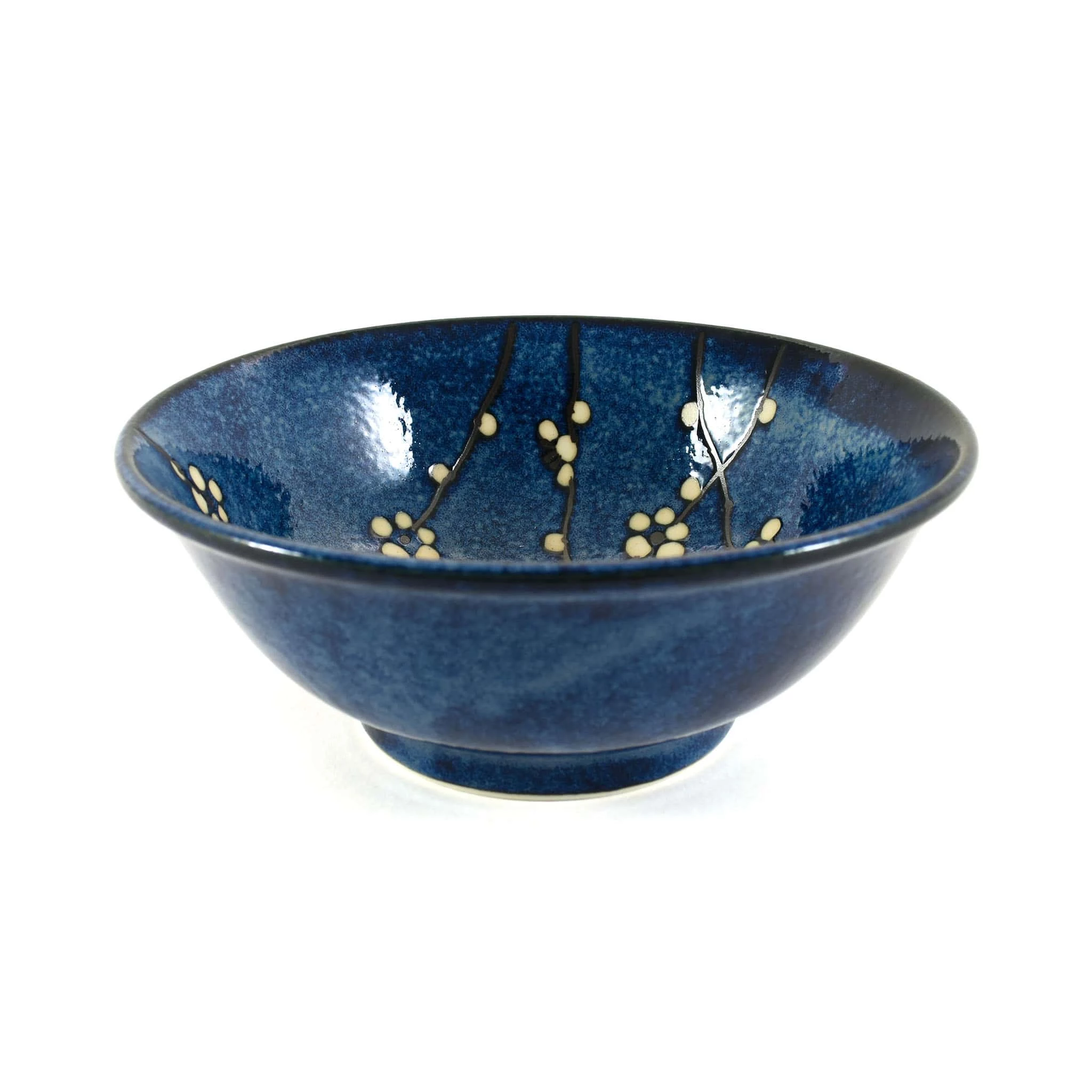 Kiji Stoneware & Ceramics Blue Sakura Ramen Bowl 3 Kiji Stoneware & Ceramics Blue Sakura Ramen Bowl