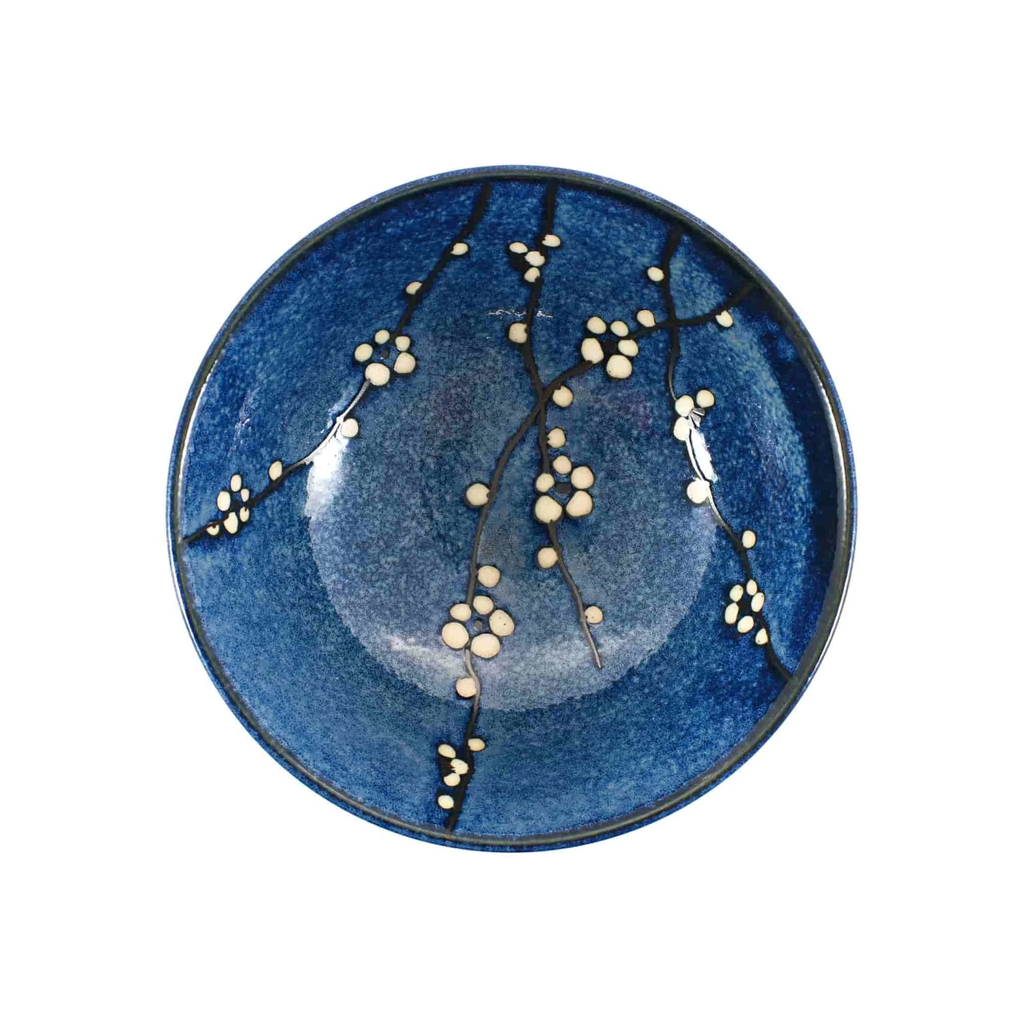 Kiji Stoneware & Ceramics Blue Sakura Ramen Bowl 4 Kiji Stoneware & Ceramics Blue Sakura Ramen Bowl