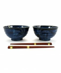Kiji Stoneware & Ceramics Blue Sakura Udon Bowl Set Tableware 8 Kiji Stoneware & Ceramics Blue Sakura Udon Bowl Set Tableware